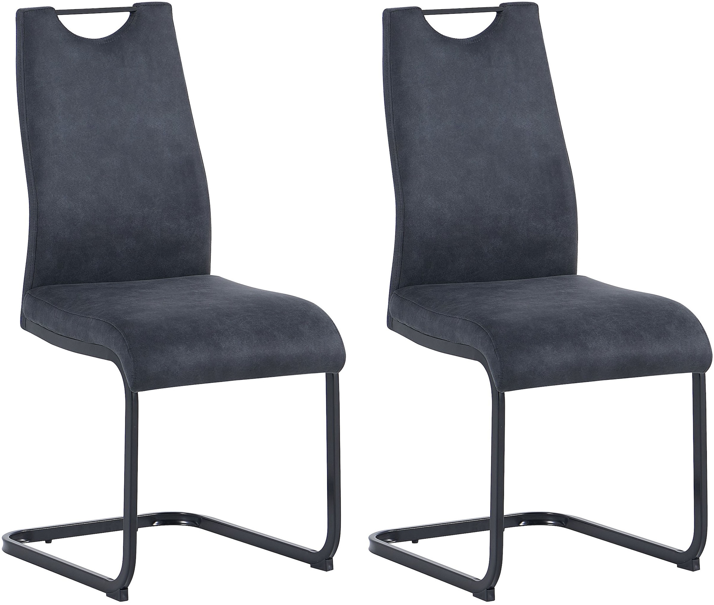 byLIVING Freischwinger »CAPRI« (Set) 2 Stk.Microfaser, bis 110 kg, Schaumstoff, Schwingstuhlgestell, mit Griff