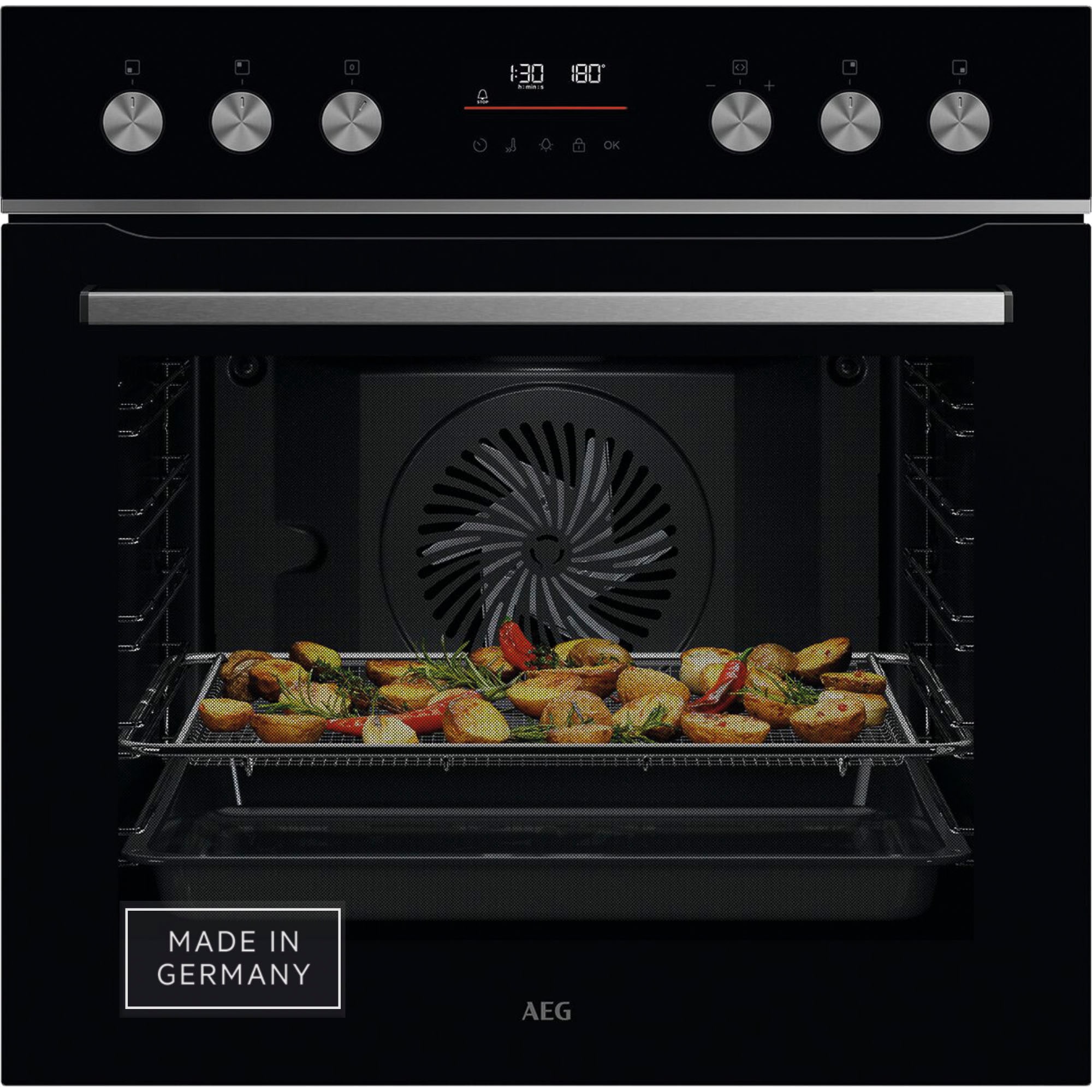 AEG Elektro-Herd-Set Serie 5000 »HH24HSPID«, Pyrolyse-Selbstreinigung, Hob2Hood, AirFry-Funktion