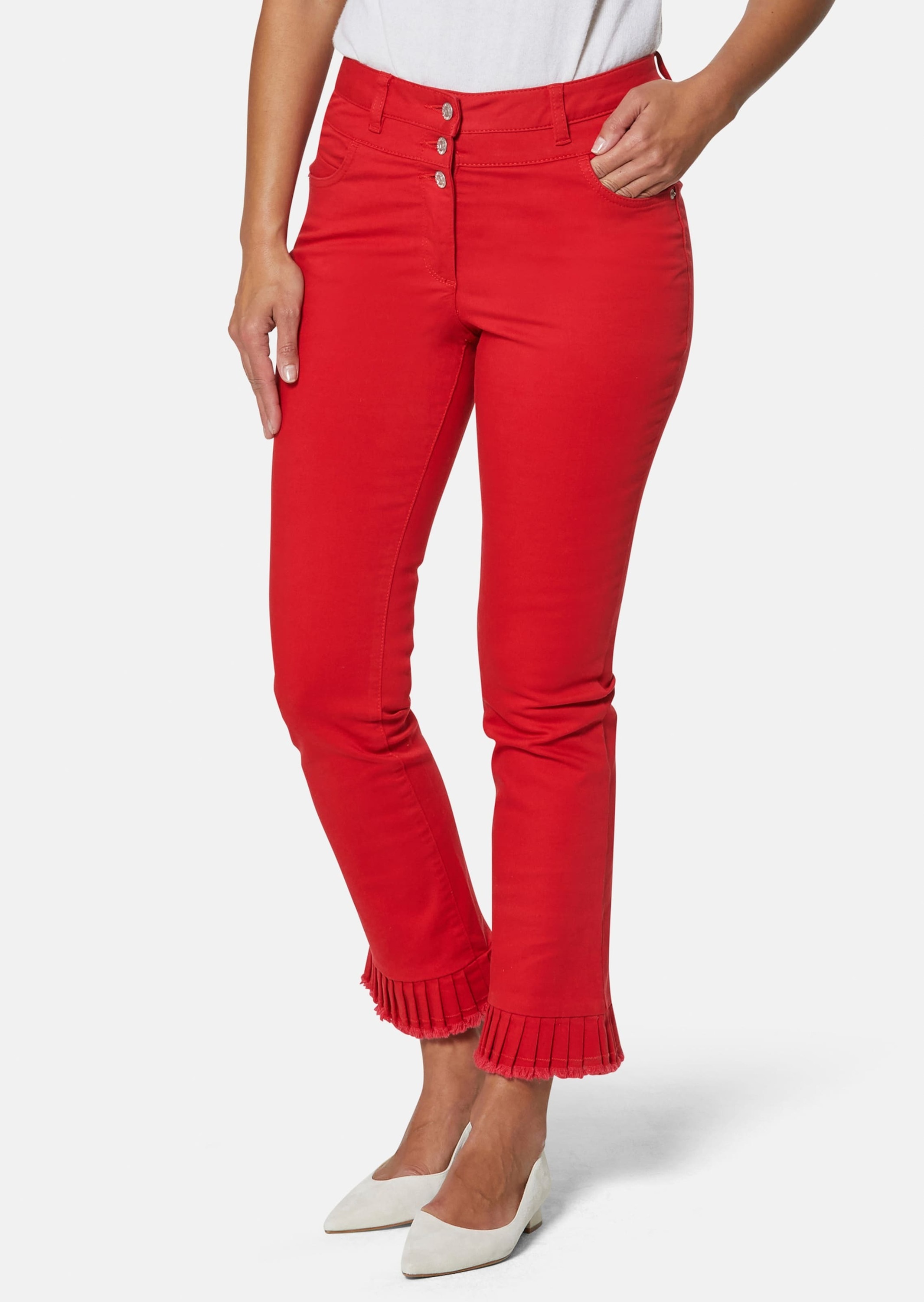 MADELEINE Regular-fit-Jeans »Jeans Jeans mit Plissee-Saum«