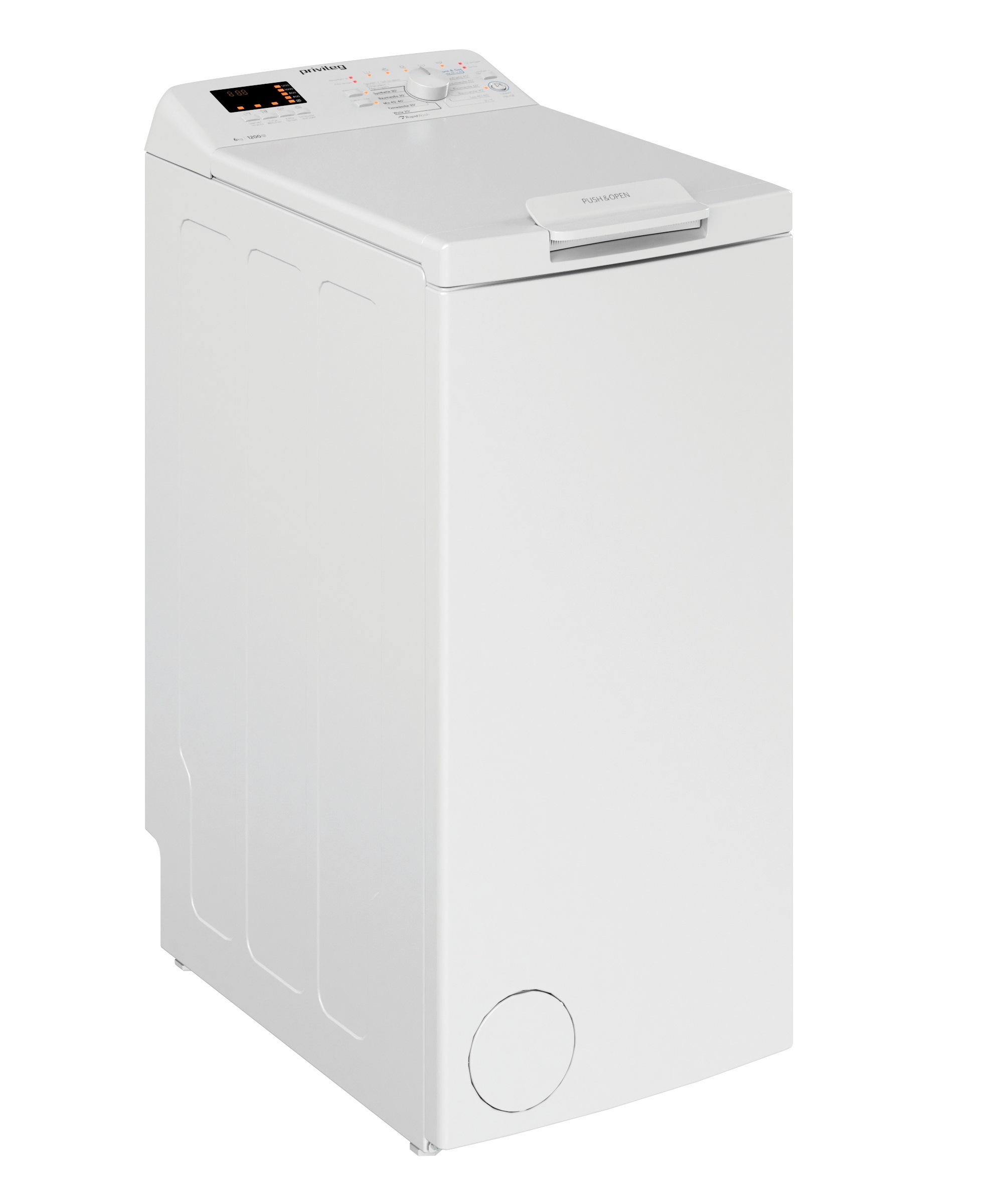 Privileg Waschmaschine Toplader "PWT C623 N" 6 kg 1200 U/min Turn&Go, Rapid Wash, Mix 45 min. bei voller Beladung, SoftOpening