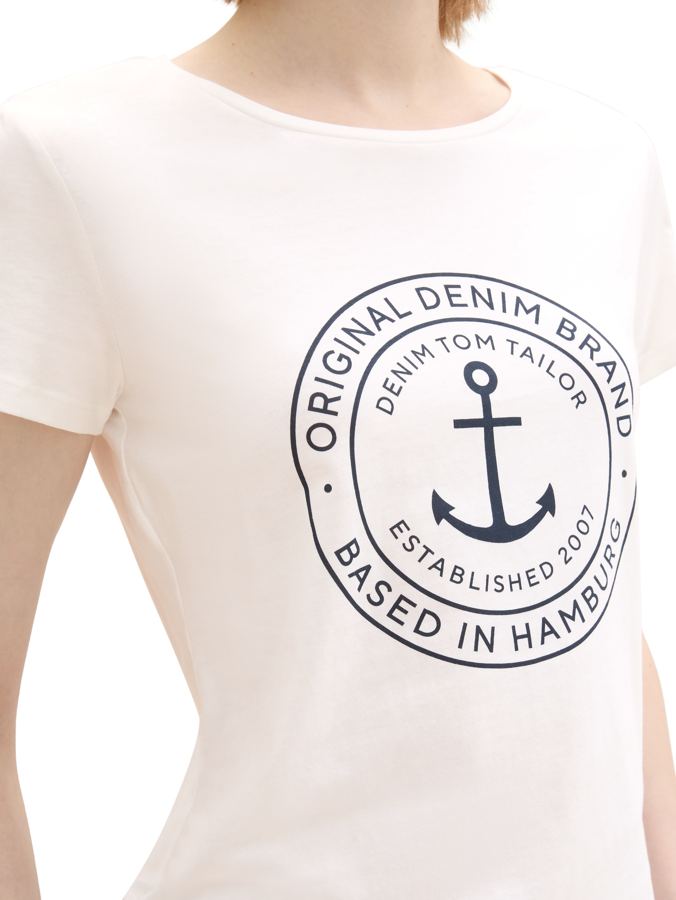 TOM TAILOR Denim T-Shirt Packung, 2 Stk. Doppelpack mit Logo-Print