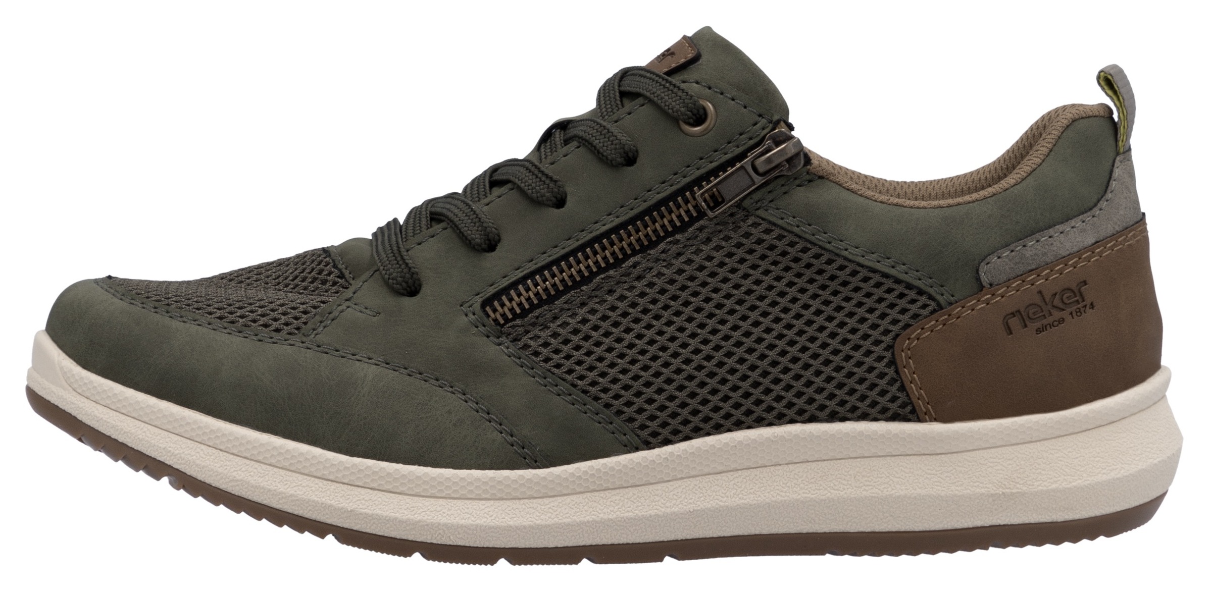 Rieker Sneaker, Halbschuh, Freizeitschuh, Schnürschuh mit seitlichem Reißverschluss