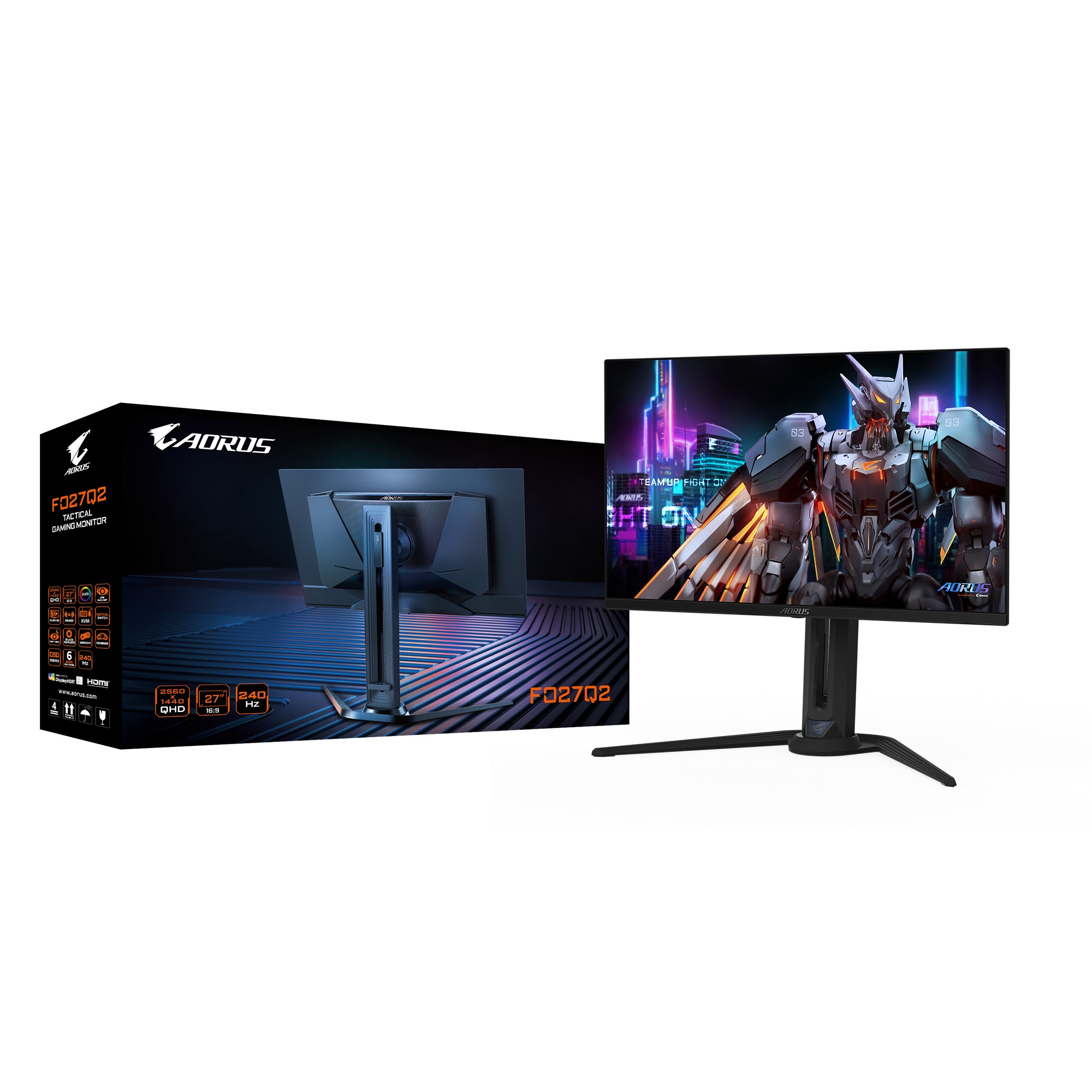 Gigabyte Gaming-Monitor »AORUS FO27Q2«, 67,8 cm/27 Zoll, 2560 x 1440 px, QHD, 0,03 ms Reaktionszeit, 240 Hz