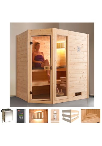 weka Sauna »Valida Eck 1«, 4,5 kW Bio-Kombiofen mit ext. Strg., Fenster kaufen