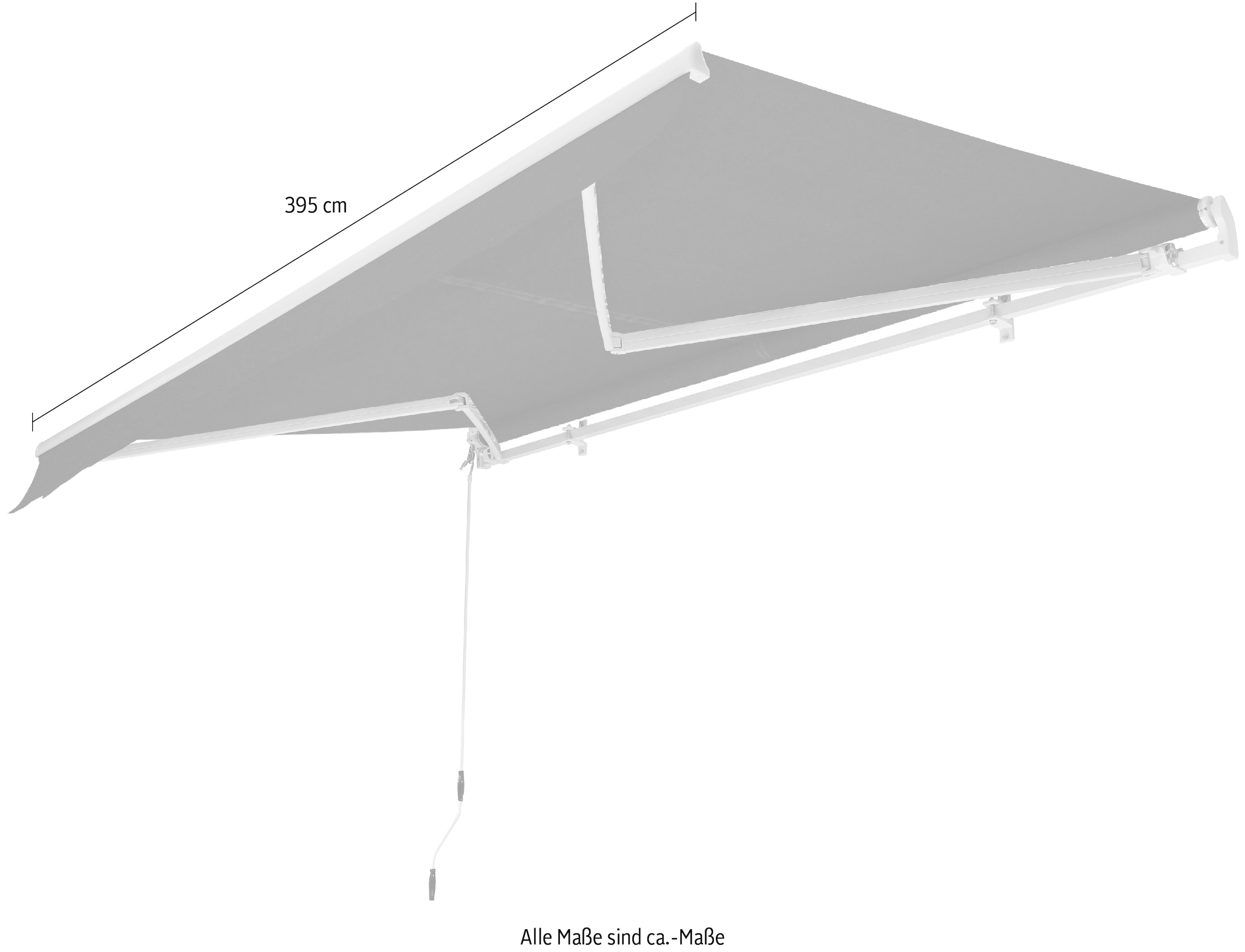 KONIFERA Gelenkarmmarkise, Breite/Ausfall: 395 x 250 cm, Neigungswinkel verstellbar