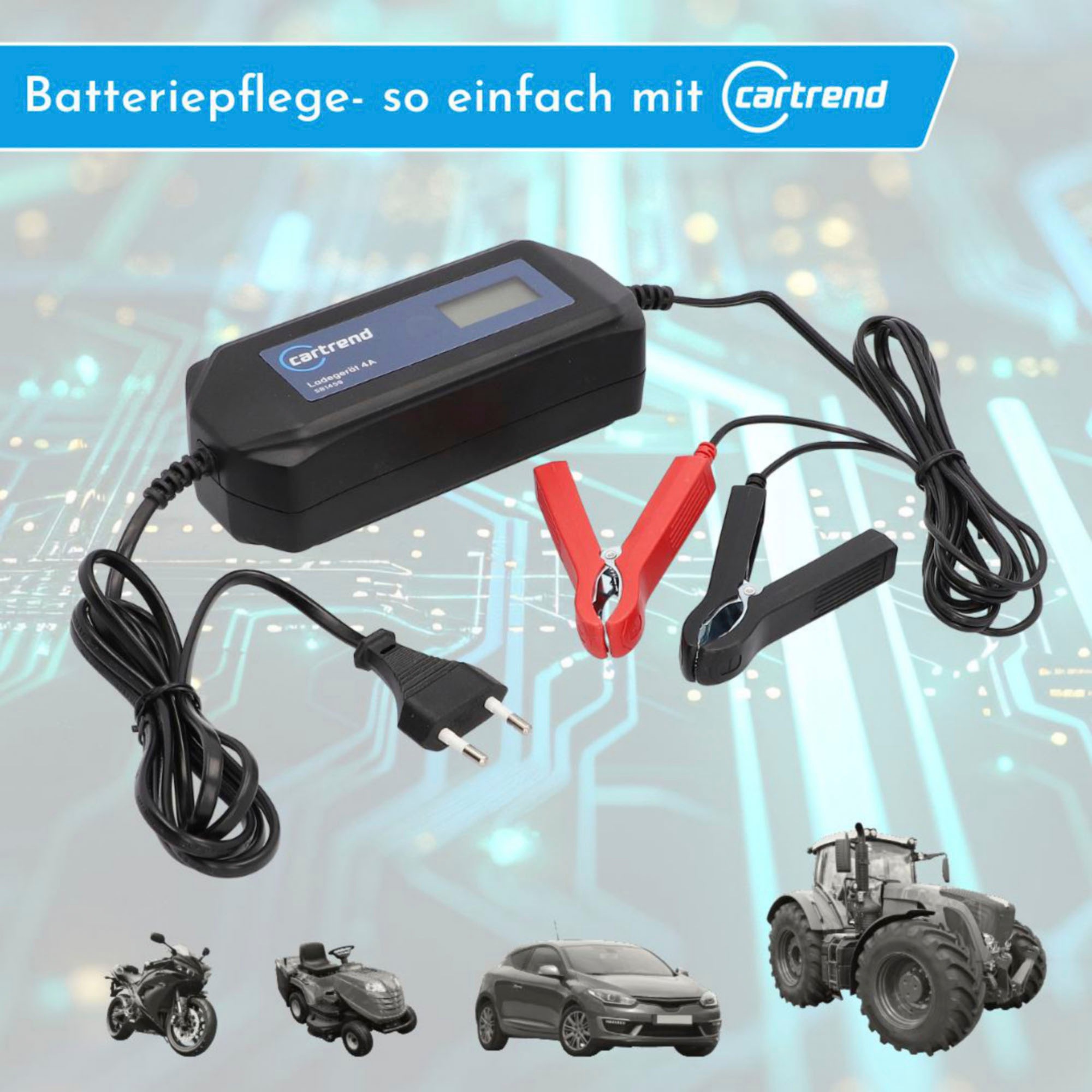 Cartrend Autobatterie-Ladegerät »Batterieladegerät DP4.1 mit Mikroprozessor-Technologie 6V/12V, 4A«