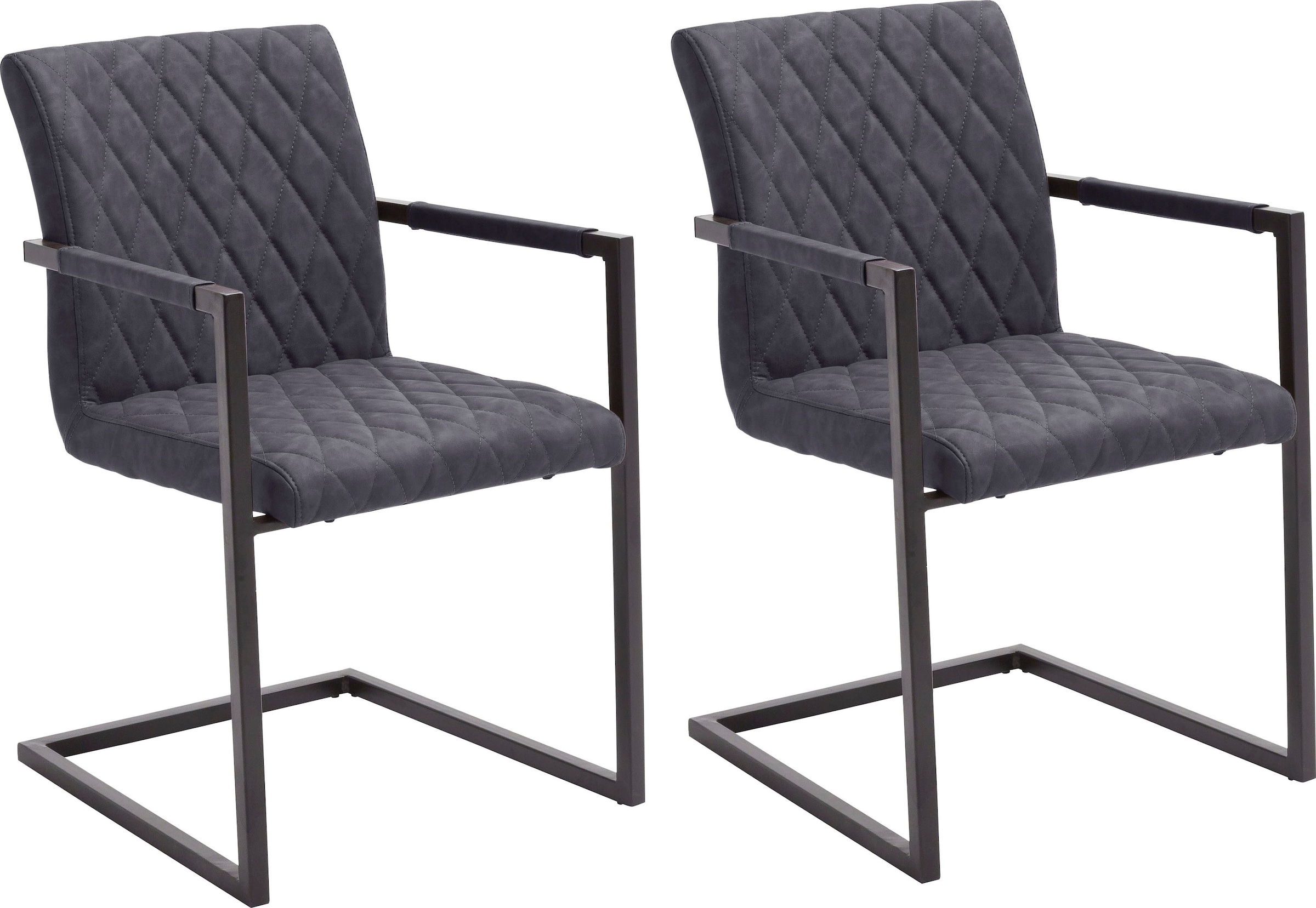 MCA furniture Freischwinger »Kian«, (Set), 2 St., Vintage Kunstleder mit oder ohne Armlehne, Stuhl belastbar bis 120 kg