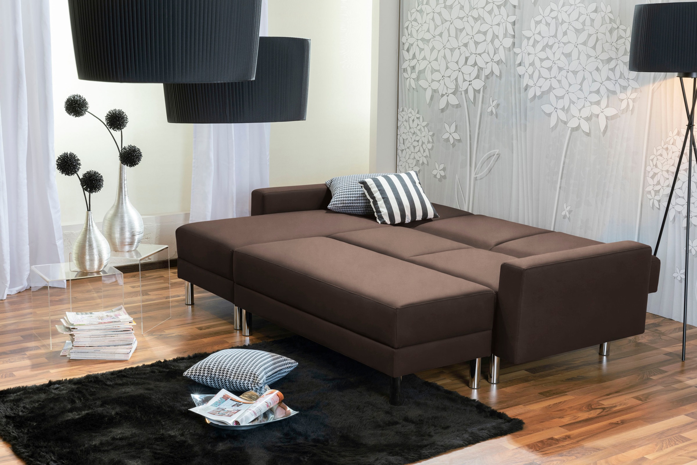 Max Winzer® Schlafsofa »Just Fresh«, mit Rückenverstellung, inklusive Stauraumhocker
