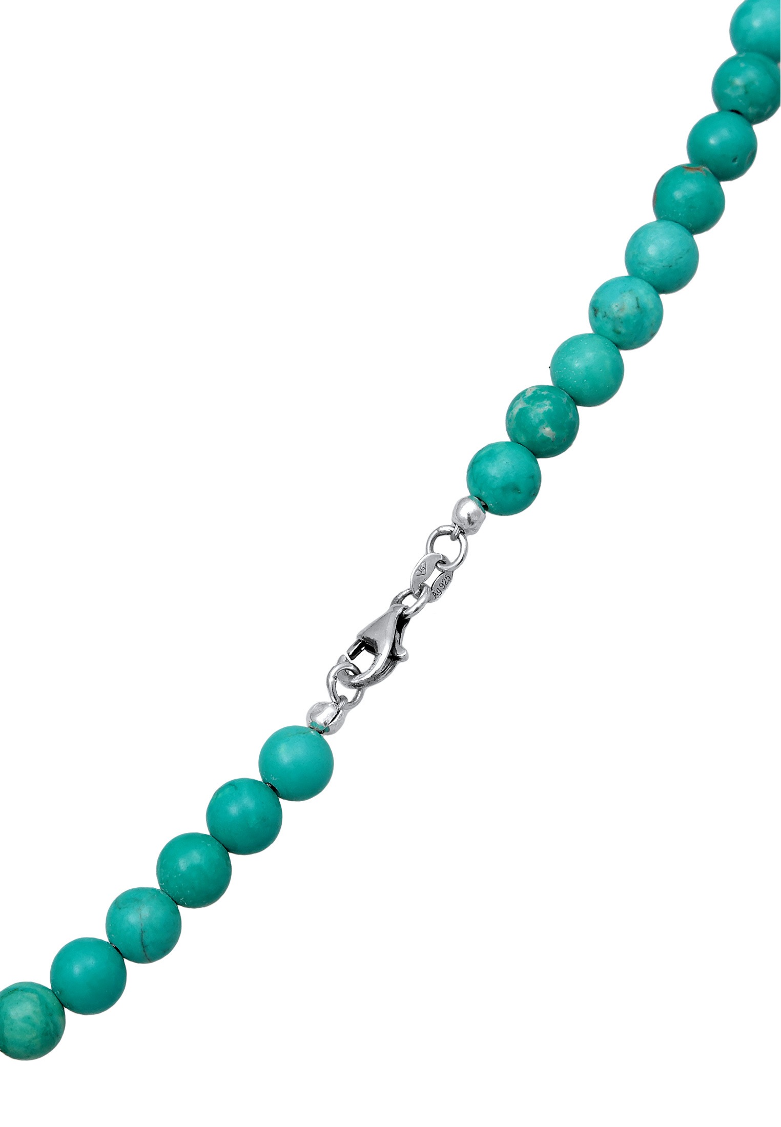 Kuzzoi Silberkette »Halskette Howlith Türkis Edelstein Perlen Beads 925 Silber«