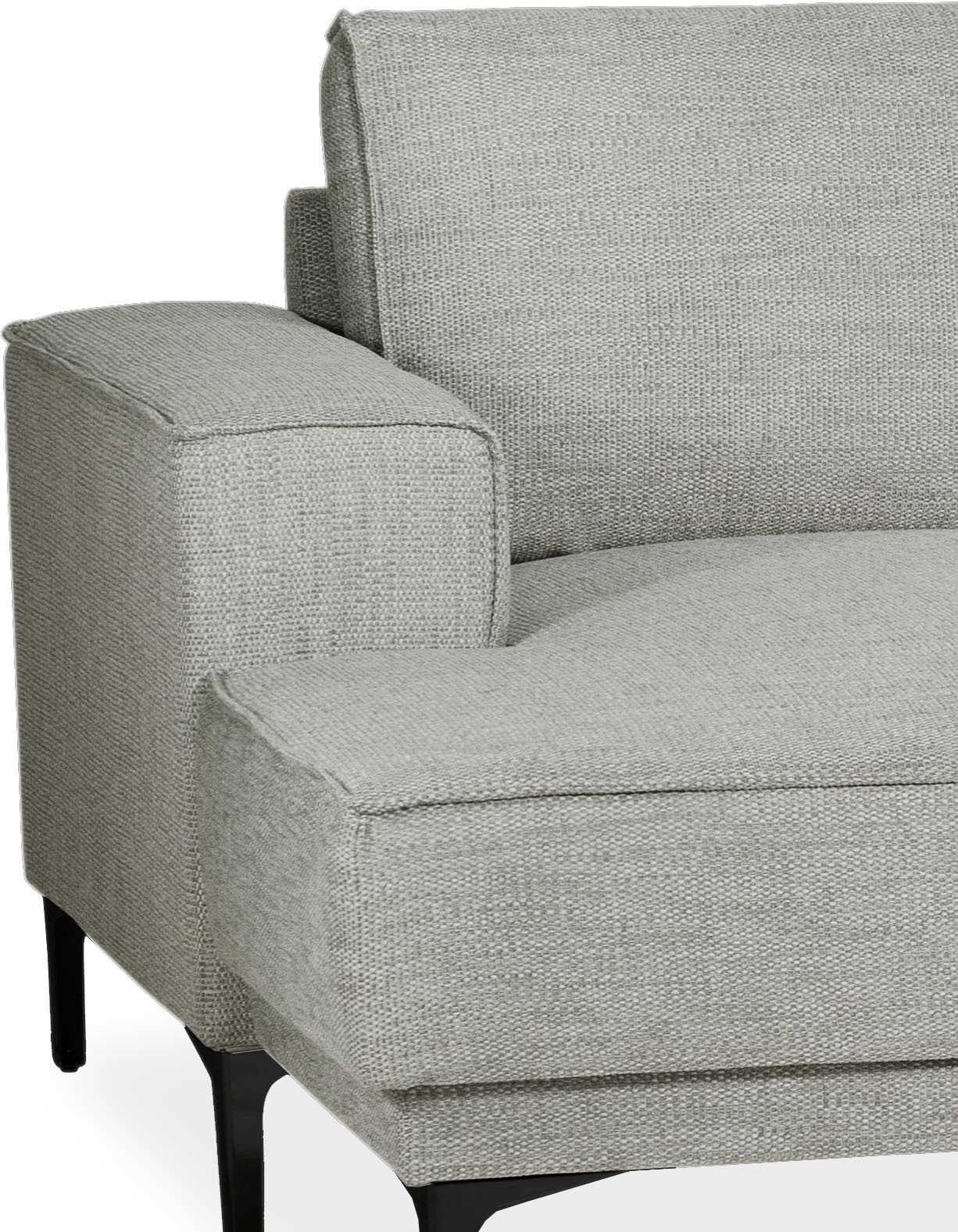 Places of Style Wohnlandschaft »XXL Sofa Oland, Struktur, Flachgewebe, Luxus-Microfaser, Boucle«, U-Form, 345 cm, Wellenunterfederung, Skandi-Design, Metallfüße