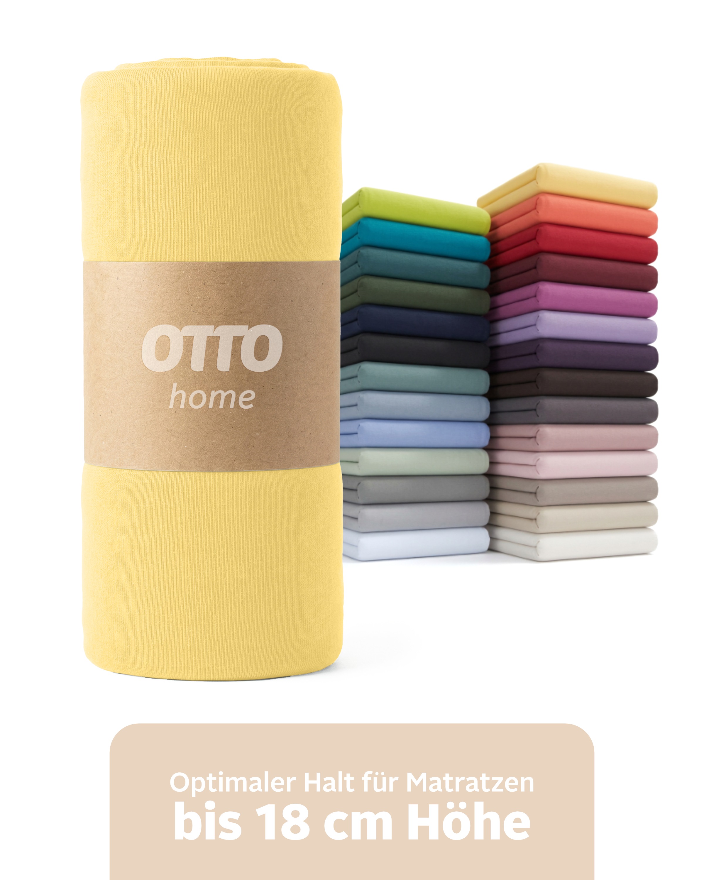 OTTO home Spannbettlaken "PHYSALIS in BASIC und PREMIUM Qualität, 100% Baumwolle" für Matratzen bis 18 cm Höhe, Bettlaken, Spannbetttuch, pflegeleicht