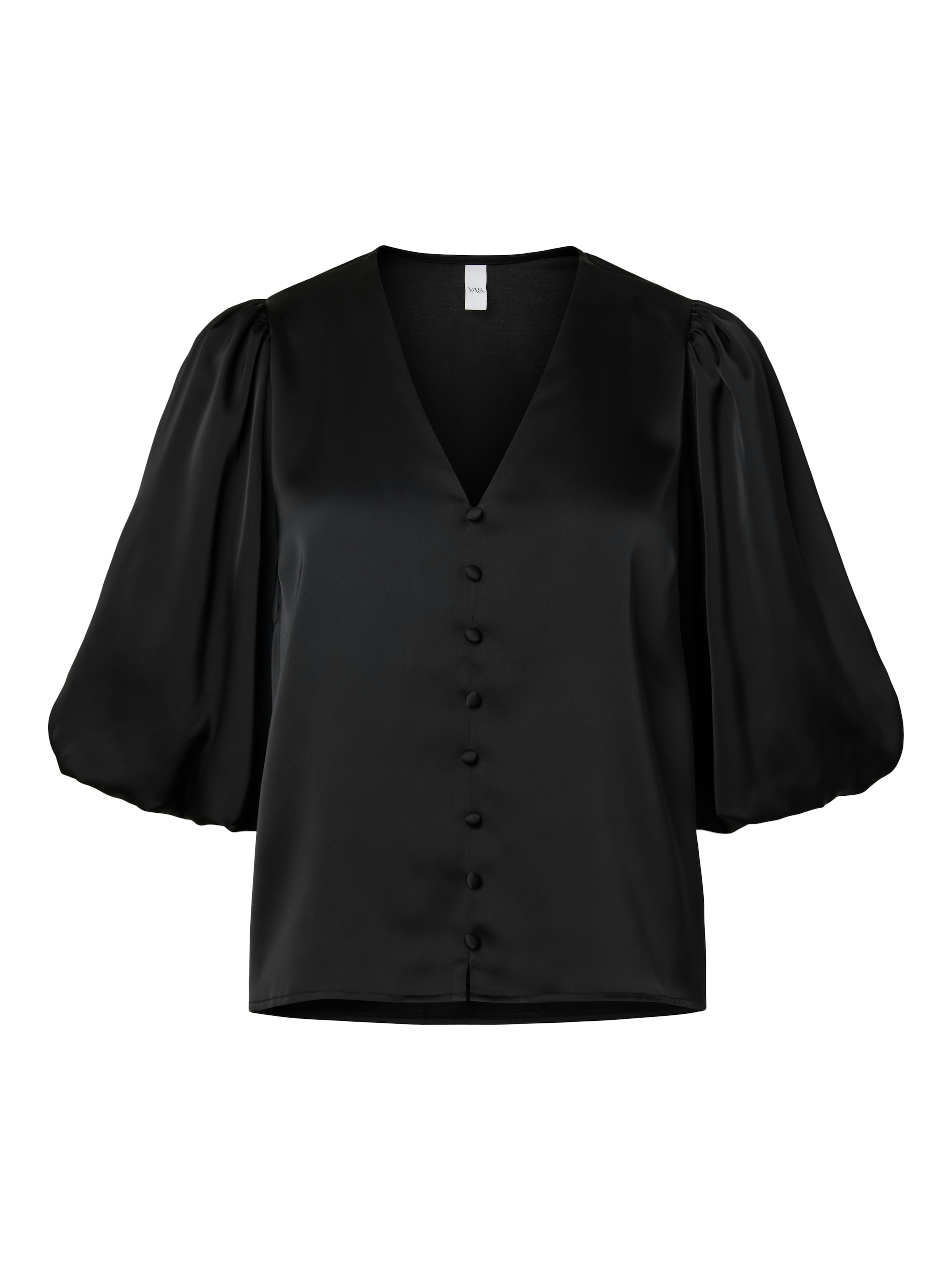 Y.A.S Kurzarmbluse »YASPELLA 2/4 V-NECK TOP S. NOOS« Materialmix, regular fit