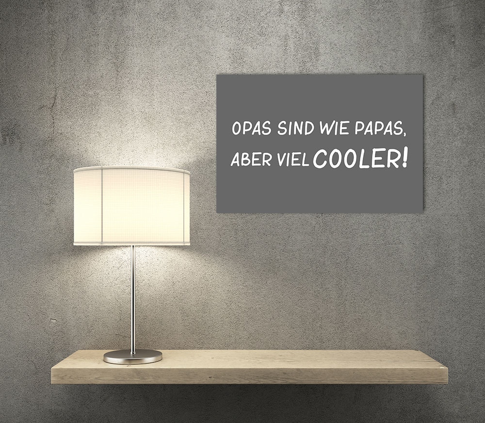 queence Metallbild »Cooler«, Schriftzüge-Schriftzug-Sprüche-Sprüche & Texte, (1 St.), Stahlschild, Blechschild, Sprüche, Texte, witzig, Opa, Papa