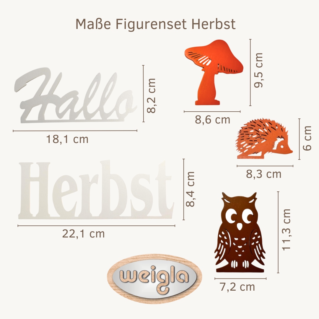 Weigla Dekofigur »Figurenset "Herbst" für WEIGLA Dekosockel, aus Holz« Erzgebirge garantiert, Innendeko für den Herbst