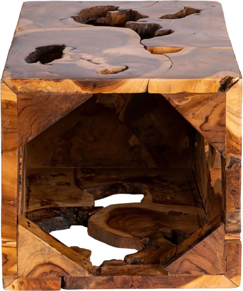 Kayoom Beistelltisch »Radix 425, hochwertiges Teakholz, Natur-Design«, (1 St.), Hochwertiges Teakholz, stabile Bauweise, detailreiche Handarbeit