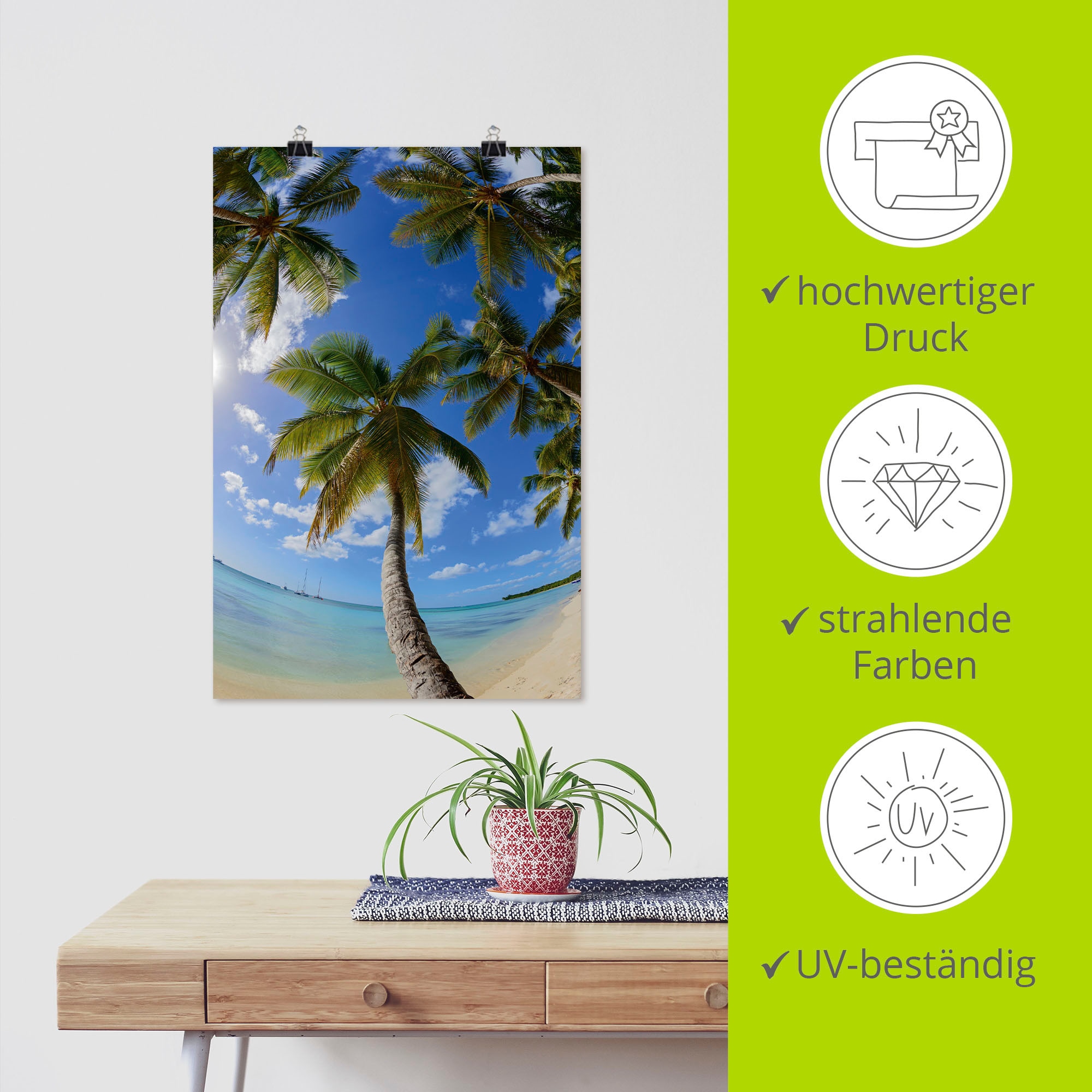 Artland Wandbild »Palmenstrand, Parque Nacional del Este«, Karibikbilder, (1 St.), als Alubild, Leinwandbild, Wandaufkleber oder Poster in versch. Größen