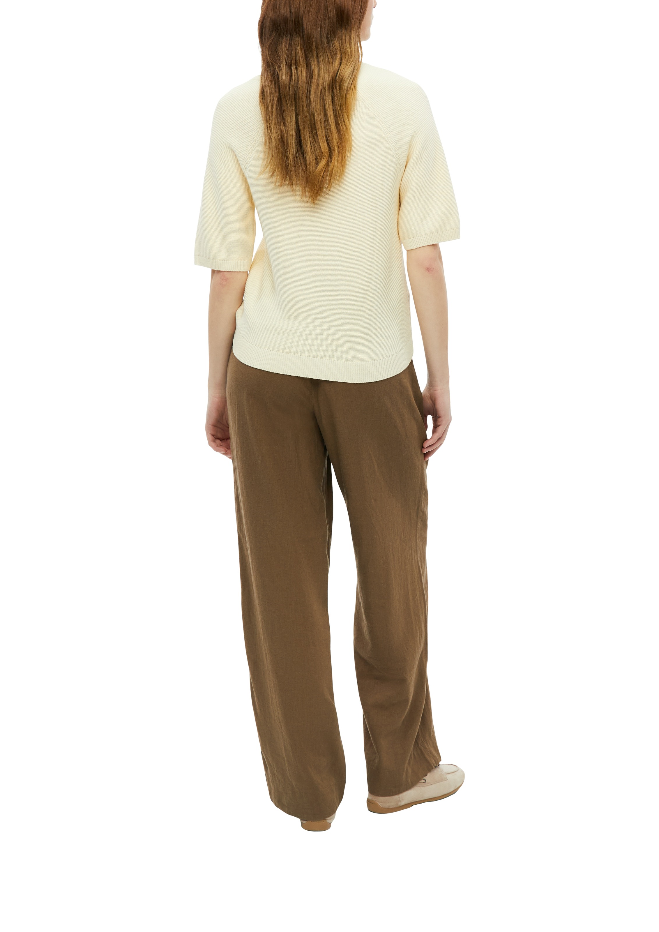 s.Oliver V-Ausschnitt-Pullover V-Ausschnitt, Halbarm, unifarben