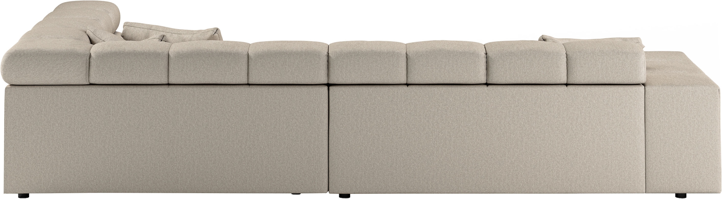 INOSIGN Ecksofa »Ancona incl. Kopfteilverstellung, Zierkissen Breite 319cm, L-Form«, wahlweise motorische Sitztiefenverstellung, auch in Cord + Easy Care