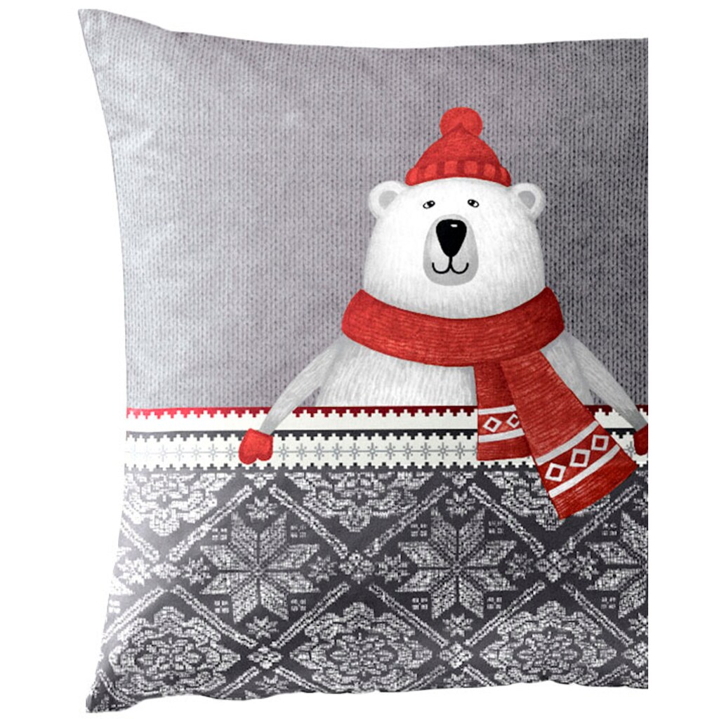 BIERBAUM Bettwäsche »Eisbären in Gr. 135x200 oder 155x220 cm, ideal für Weihnachten«, (2 tlg.)