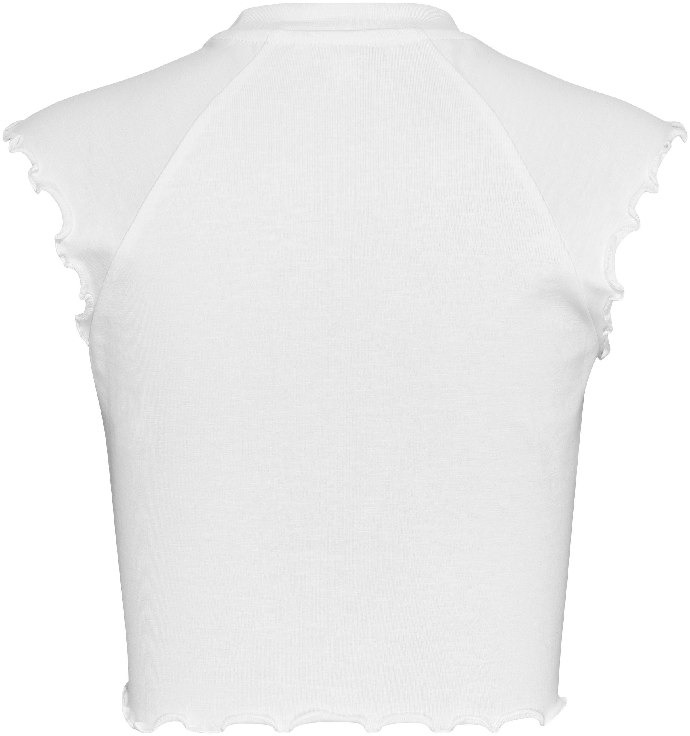 Tommy Jeans T-Shirt »TJW SLIM CRP BABYLOCK RIB TEE«, mit gewelltem Abschlüssen am Ärmel & Saum