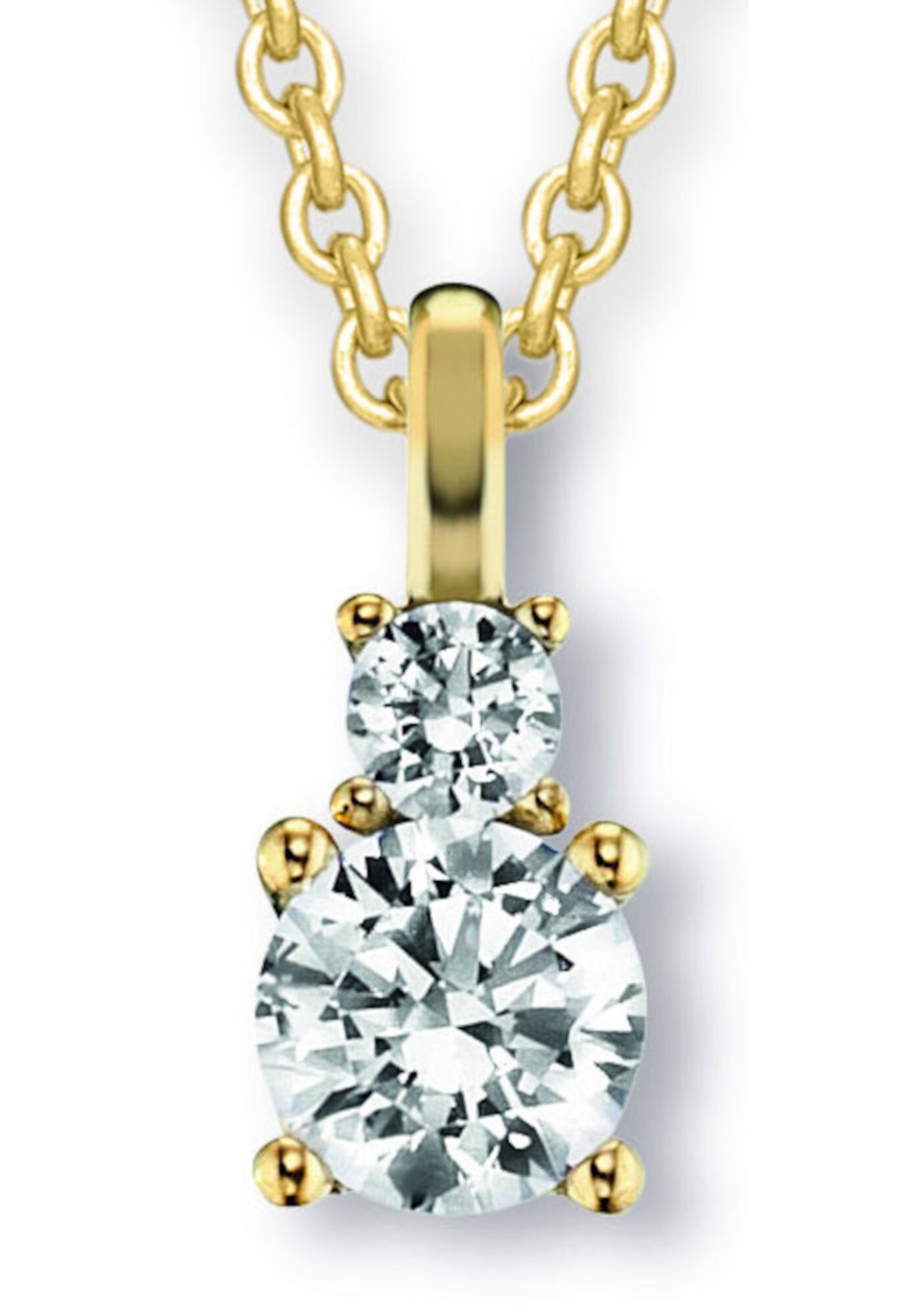 ONE ELEMENT Kettenanhänger »Zirkonia Anhänger aus 333 Gelbgold«