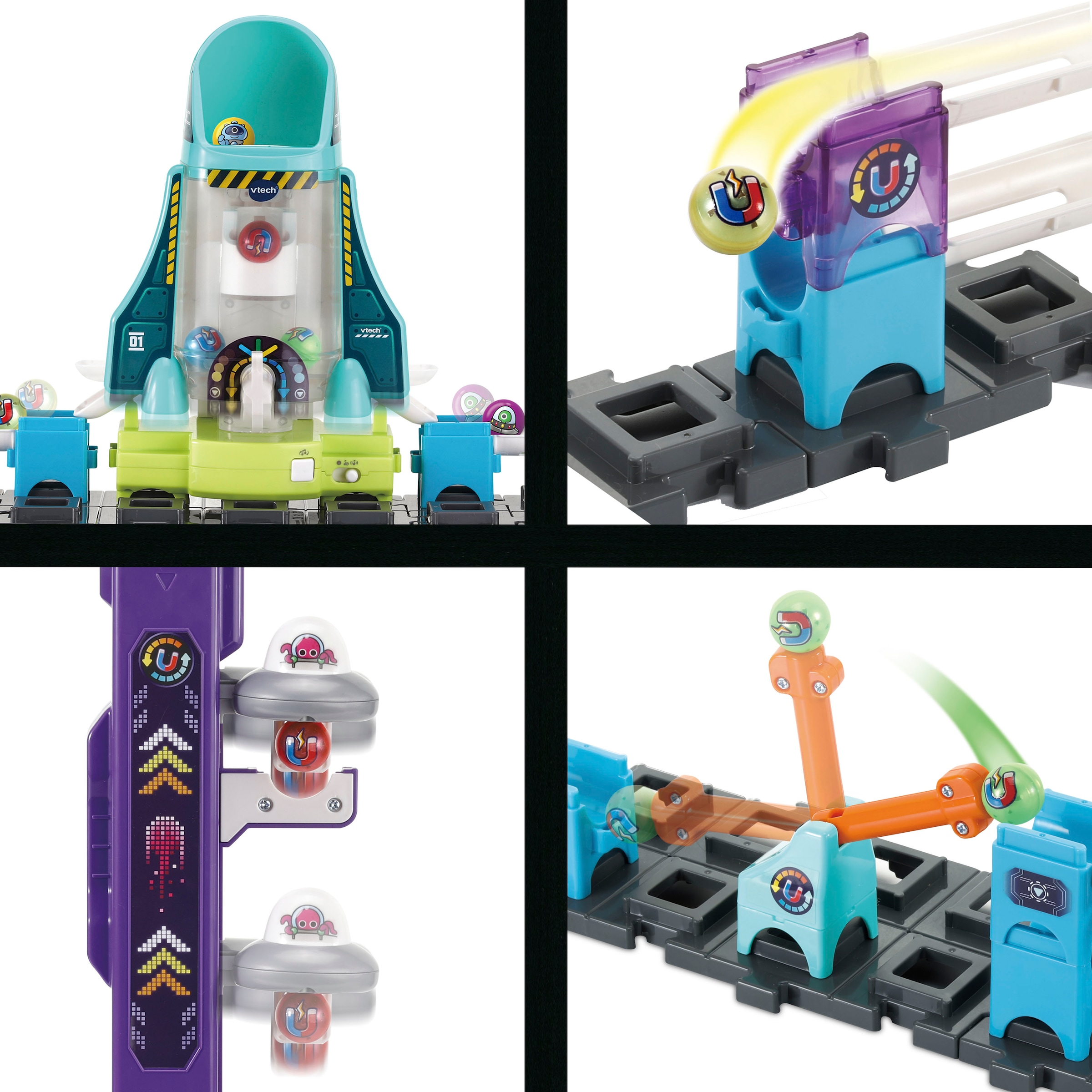 Vtech® Kugelbahn »MarbleRush - Space Magnetic Set XL300 E«, mit 5 magnetischen MarBalls