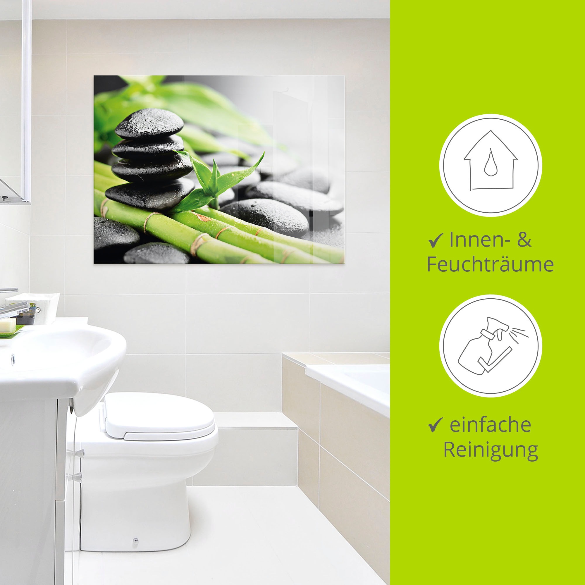 Artland Glasbild »Wachstum - Lavasteine Bambus« Zen 1 Stk. tlg. in verschiedenen Größen