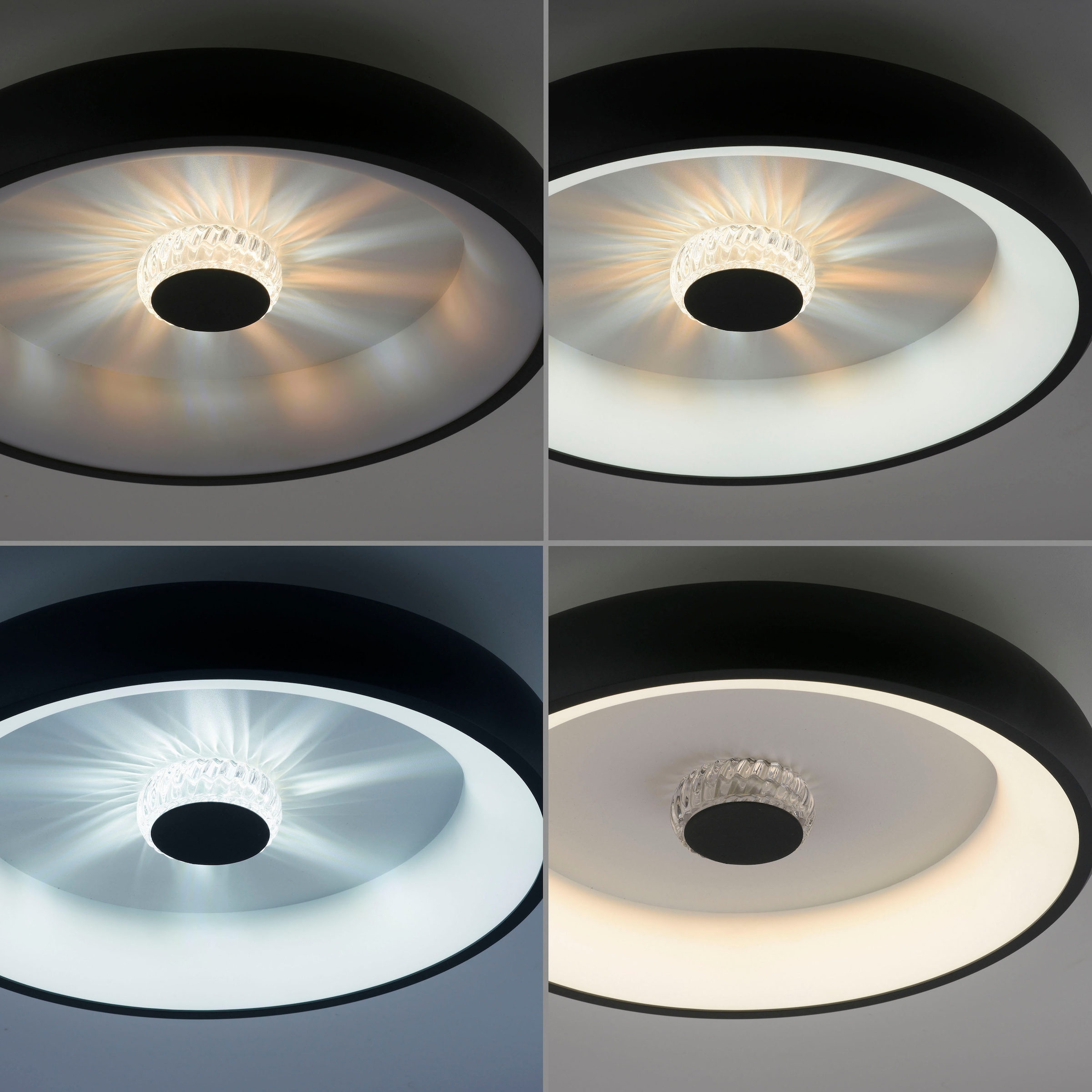 JUST LIGHT Deckenleuchte »VERTIGO« LED-Board 1 Stk. warmweiß - kaltweiß CCT über Fernbedienung, Funk inkl., separat steuerbar über FB, Memory