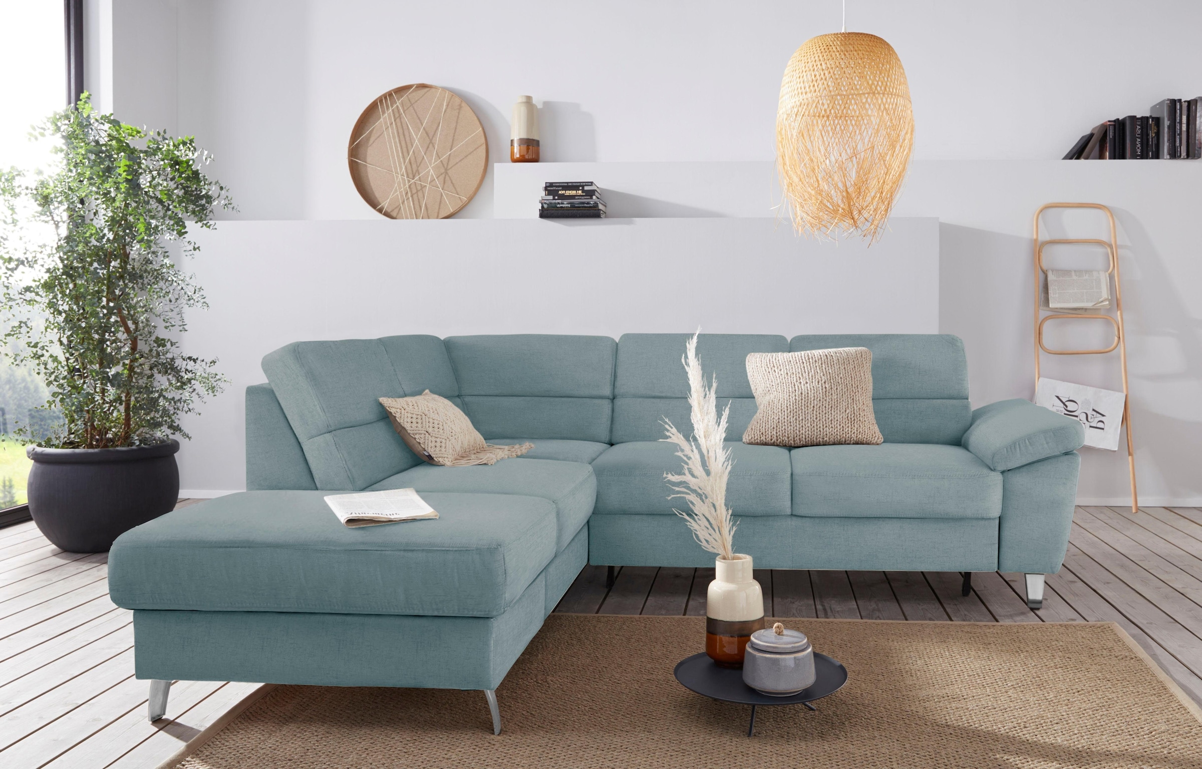 sit&more Ecksofa »Sorano L-Form«, wahlweise mit Bettfunktion und Bettkasten