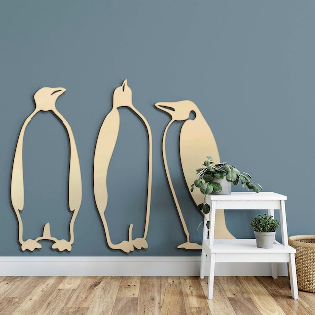 Wall-Art Wanddekoobjekt »Pappel - Pinguine« auf Rechnung kaufen