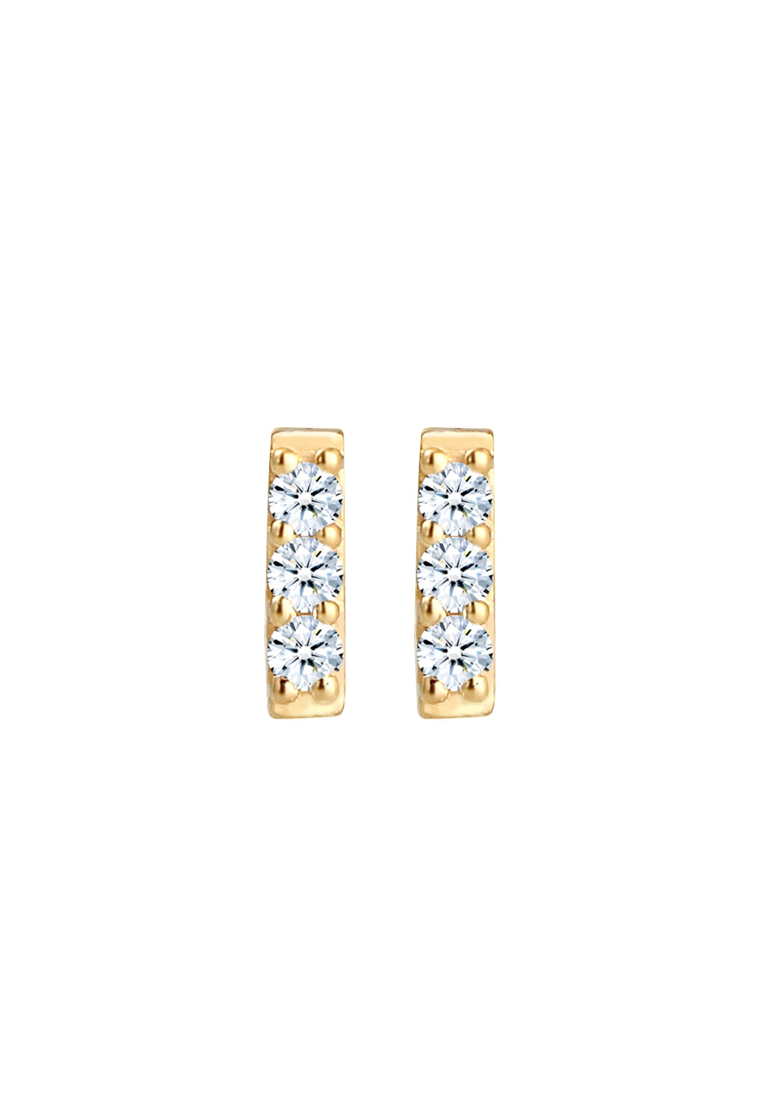 Elli DIAMONDS Paar Ohrstecker »Ohrringe Ohrstecker Rechteck Diamant (0.09 ct) 585 Gelbgold«