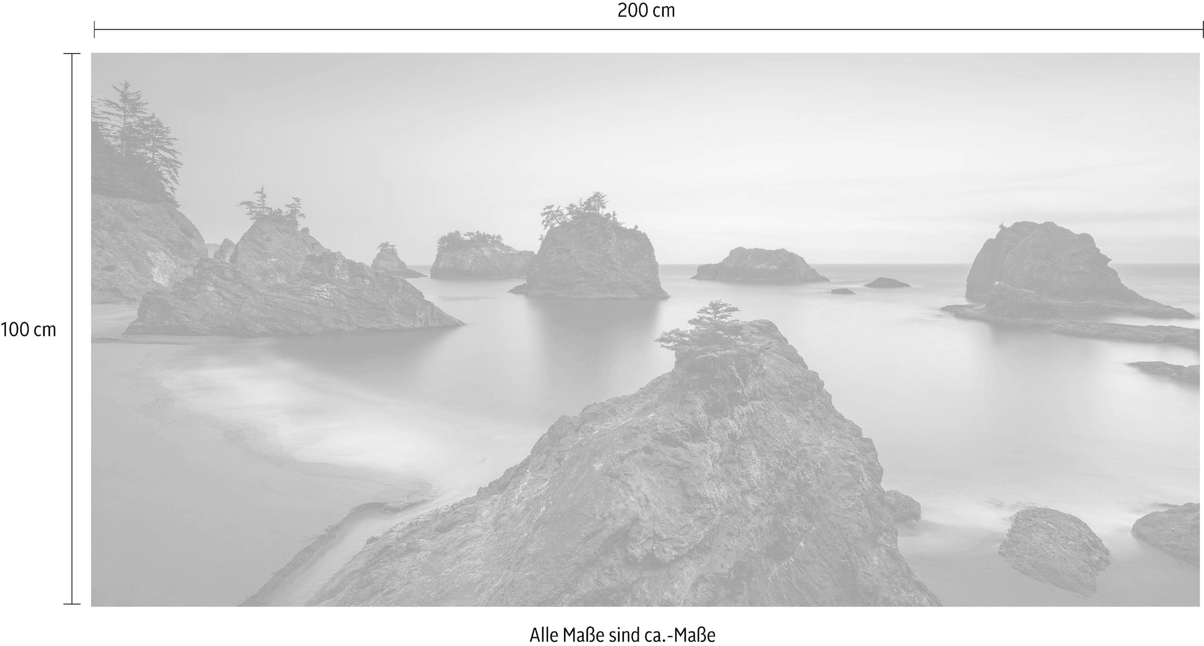 Komar Vliestapete »Digitaldruck Vlies - Secret Beach - Größe 200 x 100 cm«, bedruckt, Wohnzimmer, Schlafzimmer