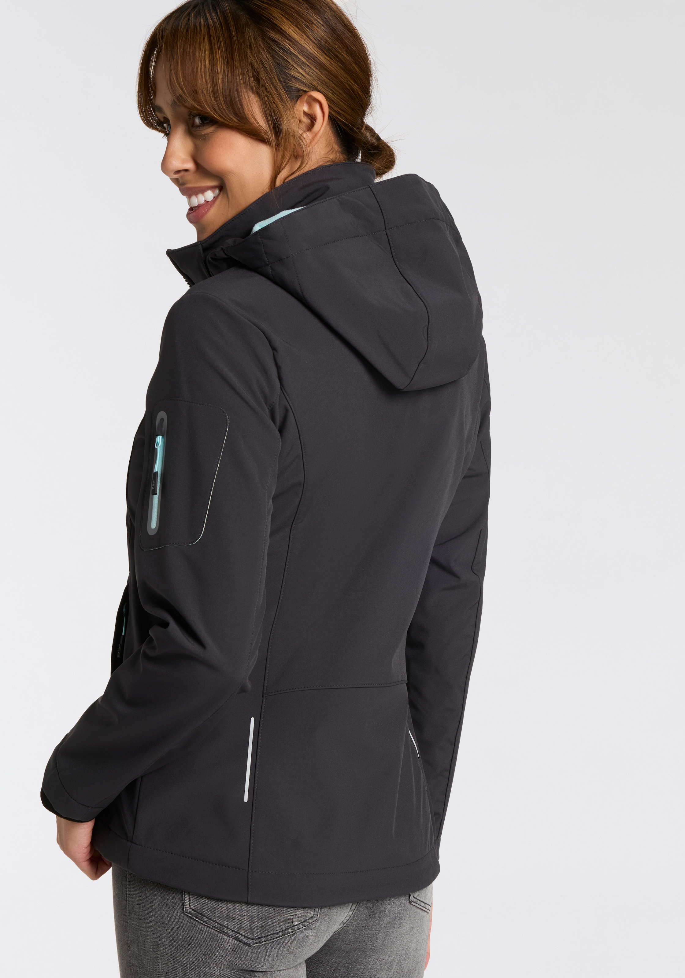 CMP Softshelljacke »WOMAN JACKET ZIP HOOD«, (1 St.), Wärmend & wind- & wasserabweisend