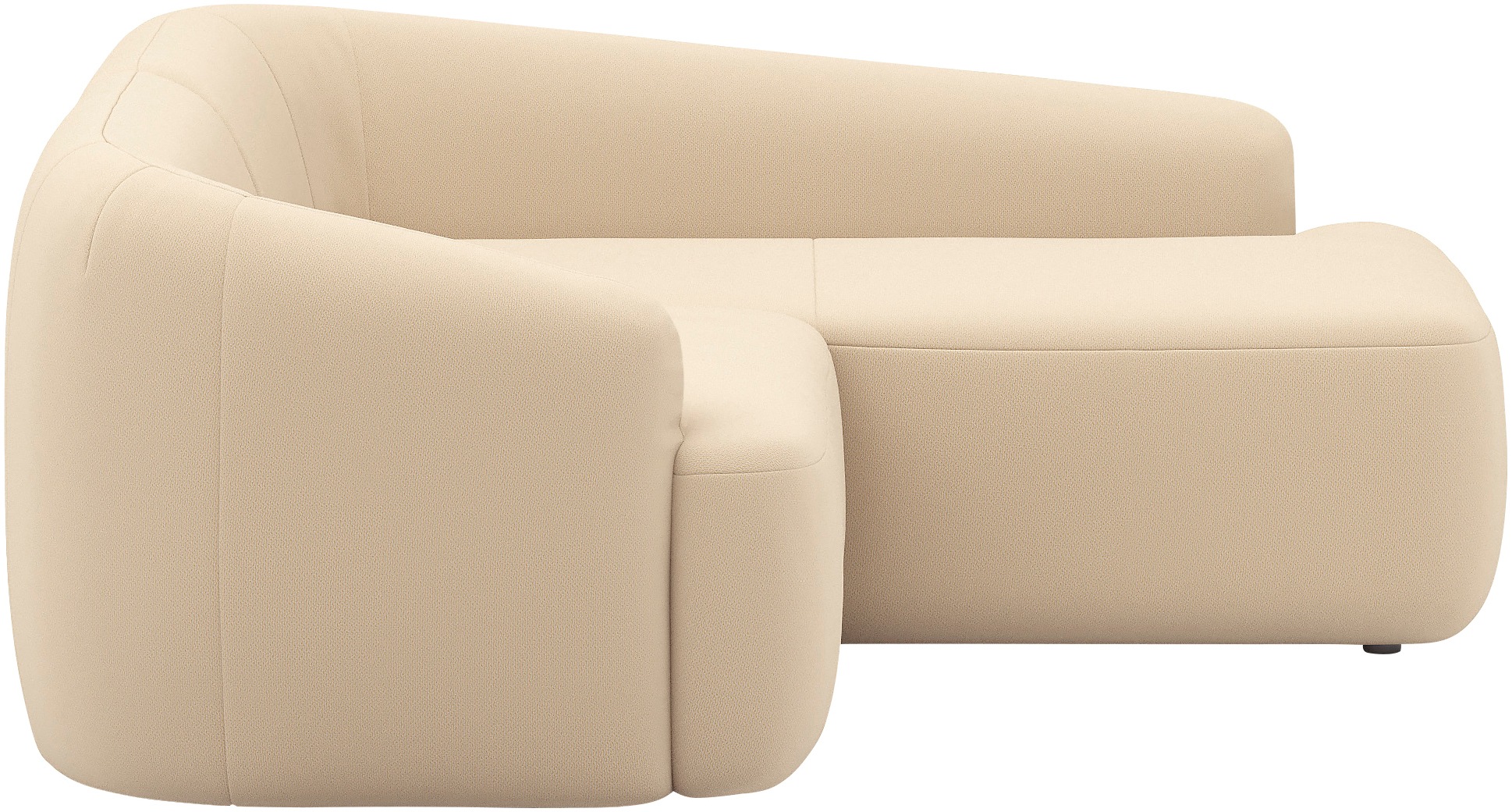 INOSIGN Ecksofa »Nergal, kompakte Stellmaße, Breite 216cm, organisches Design, L-Form«, Modernes Design, schlichte Optik, stilvoller Blickfang im Wohnzimmer