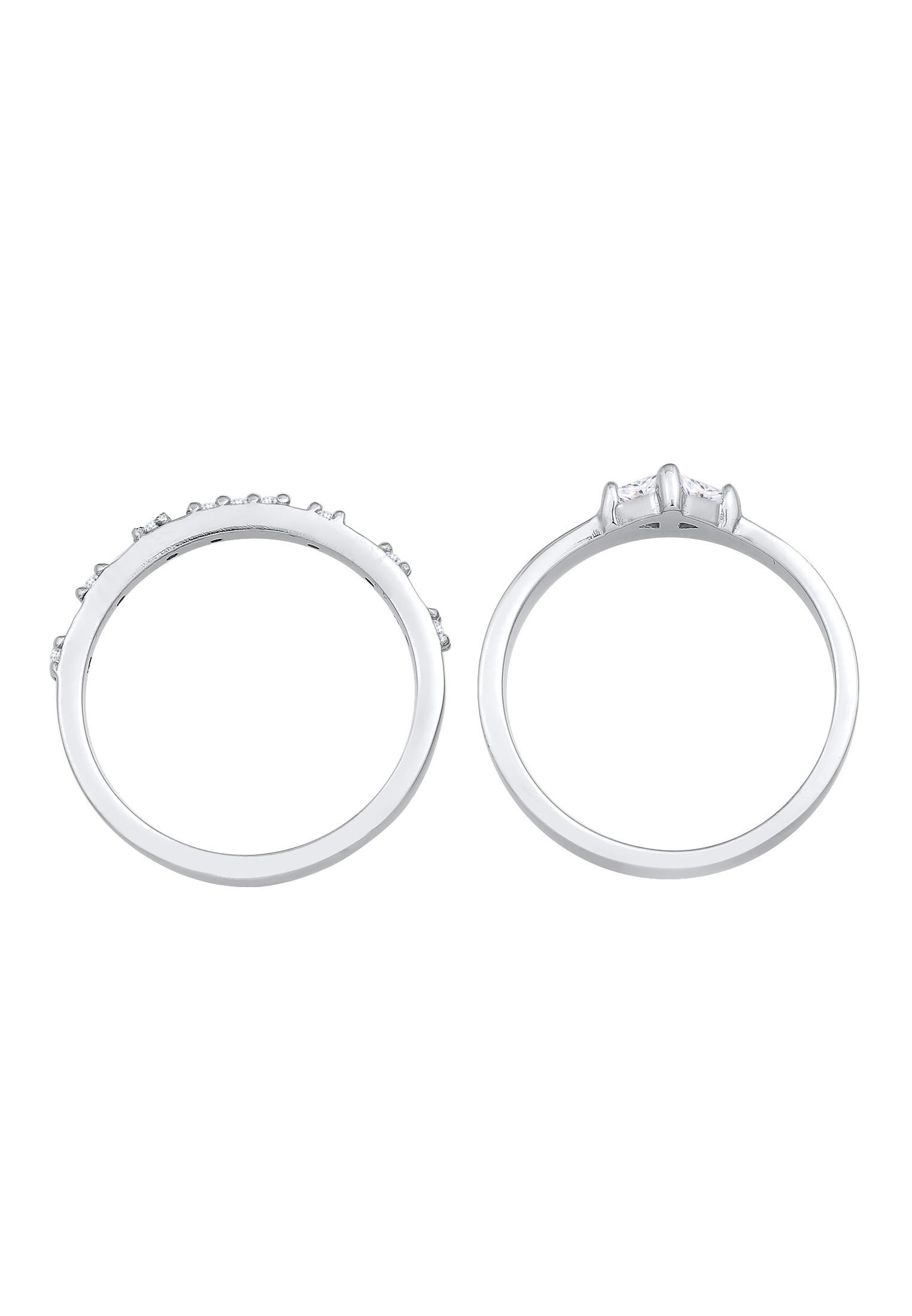 Elli Ring-Set »Ring Solitär Eternity Zirkonia Verlobung Set 925 Silber«