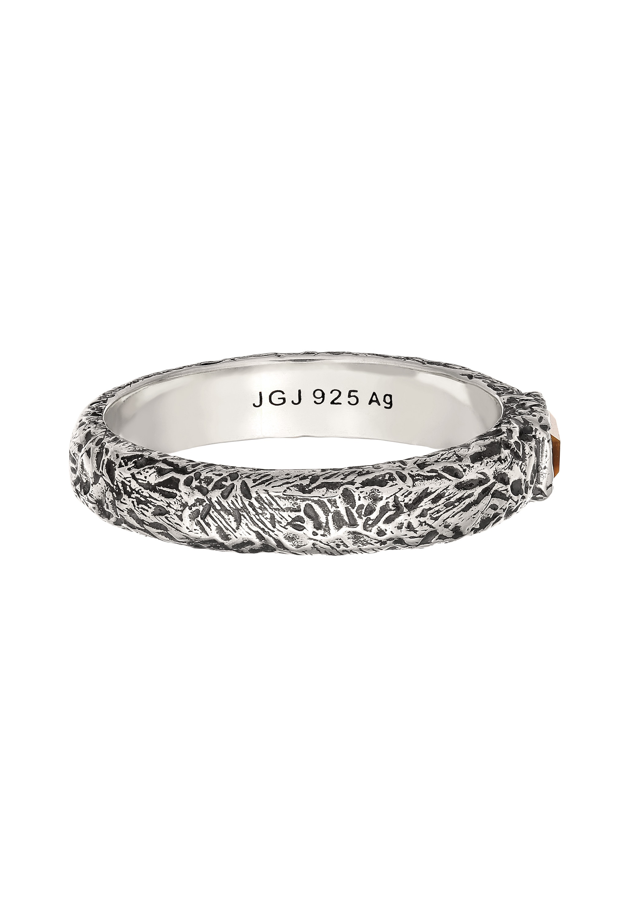 HAZE & GLORY Silberring »Ring Tiger Auge Braun Oxidiert 925 Sterling Silber«