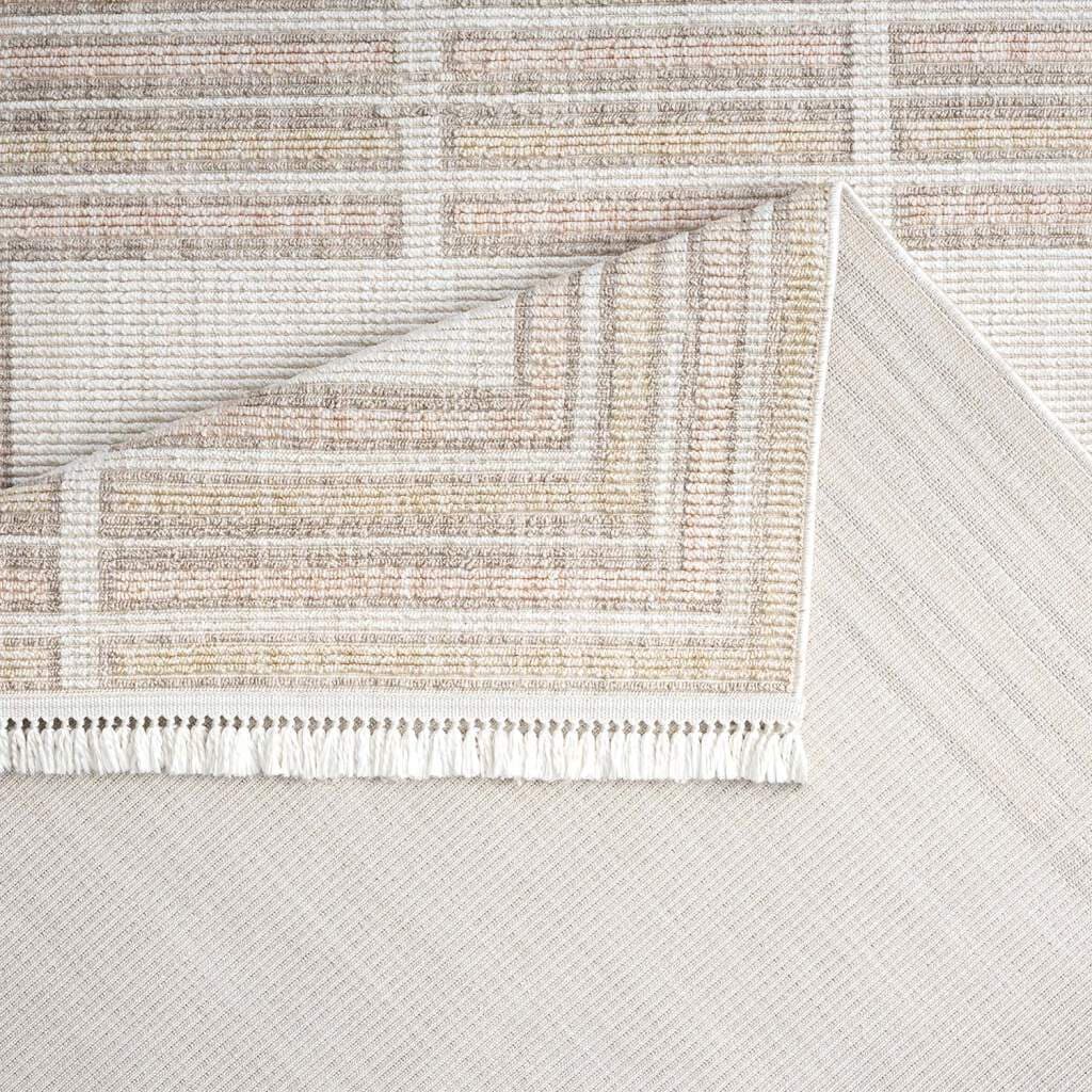 Carpet City Teppich »CLASICO 9068«, rechteckig, 11 mm Höhe, Läufer, Kurzflor, Hochtief-Muster, Boho, Fransen, Wohnzimmer