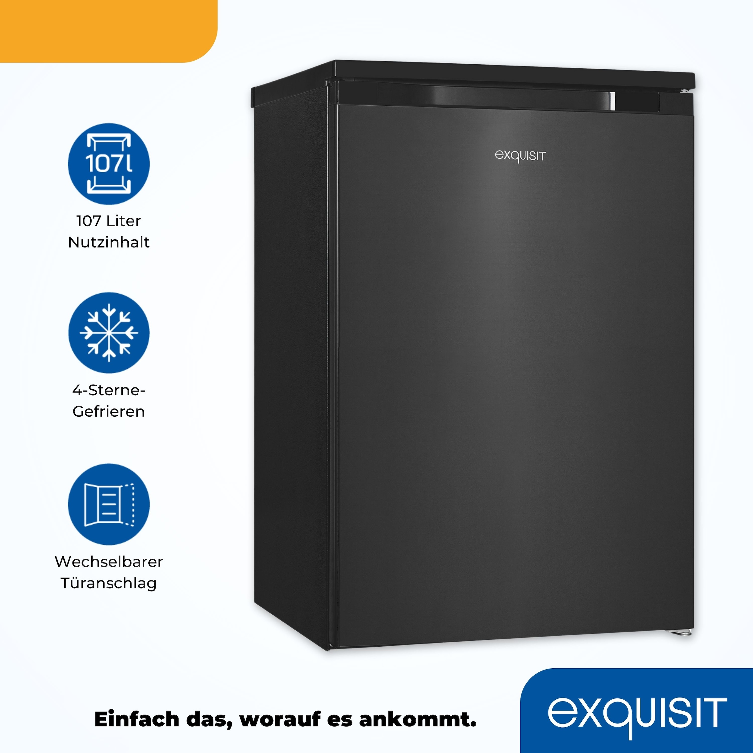 exquisit Kühlschrank »KS16-4-051C« 84,5 cm hoch 54,9 cm breit 107 L Mini-Kombi: stufenlos regulierbar, hell & für jede Küche