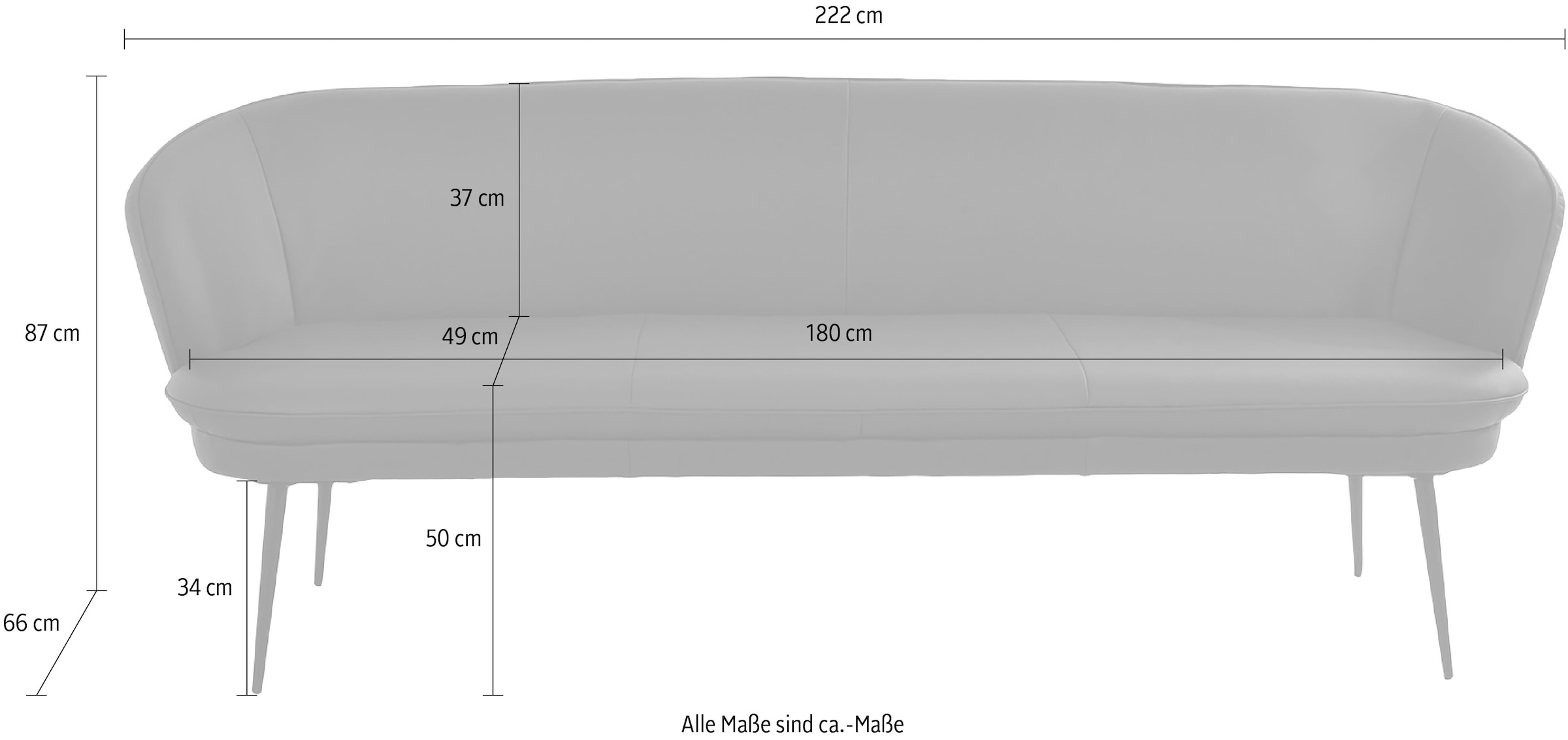 K+W Komfort & Wohnen Polsterbank »ZOOM« 3-Sitzer Polsterbank mit dekorativen Keder