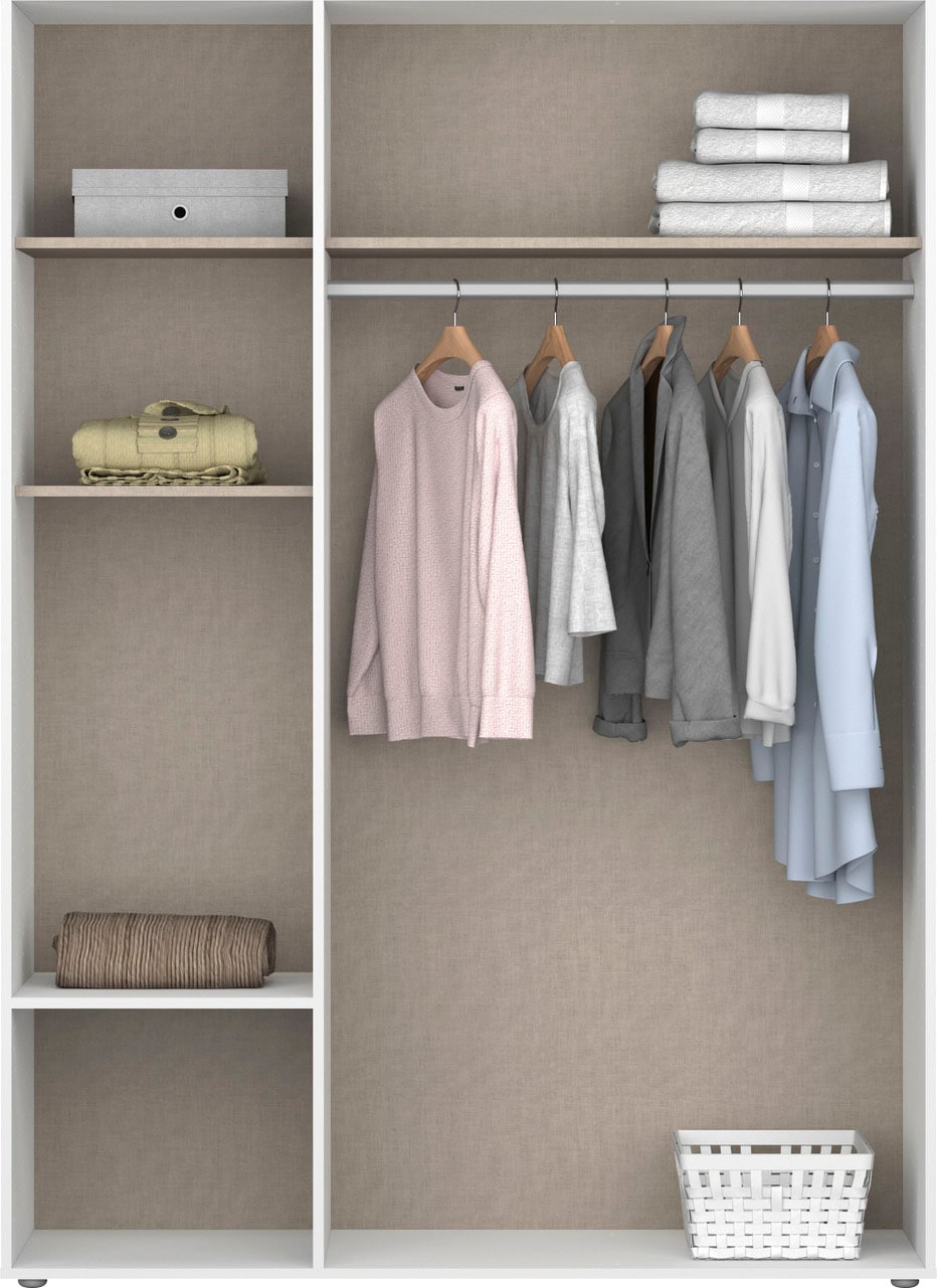 rauch Drehtürenschrank »Voyager, Kleiderschrank mit Außenschubkästen, Garderobe«, (in 3 verschiedenen Ausstattungen BASIC/CLASSIC/PREMIUM), Made in Germany