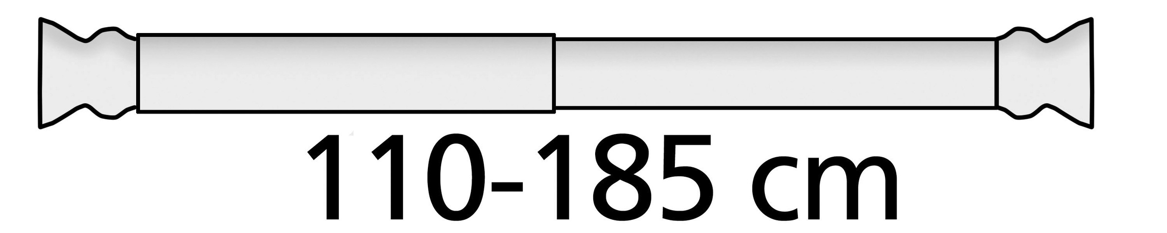 WENKO Klemmstange »Extra stark«, ausziehbar, Weiß, Breite 110 - 185 cm