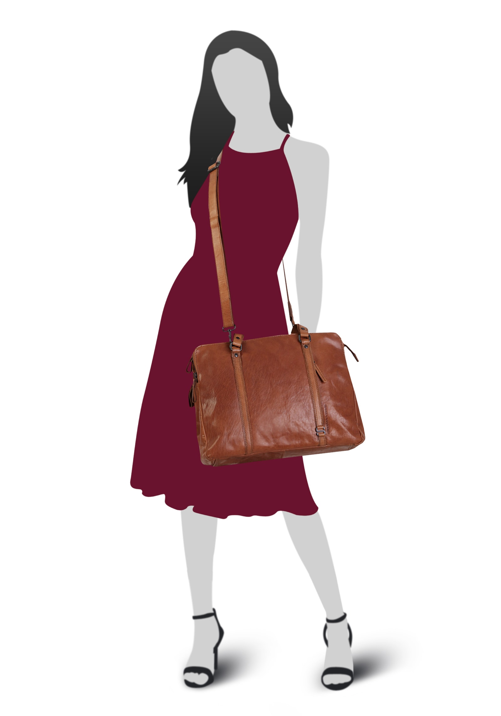 Spikes & Sparrow Shopper »LAPTOP SHOULDERBAG«, echt Leder