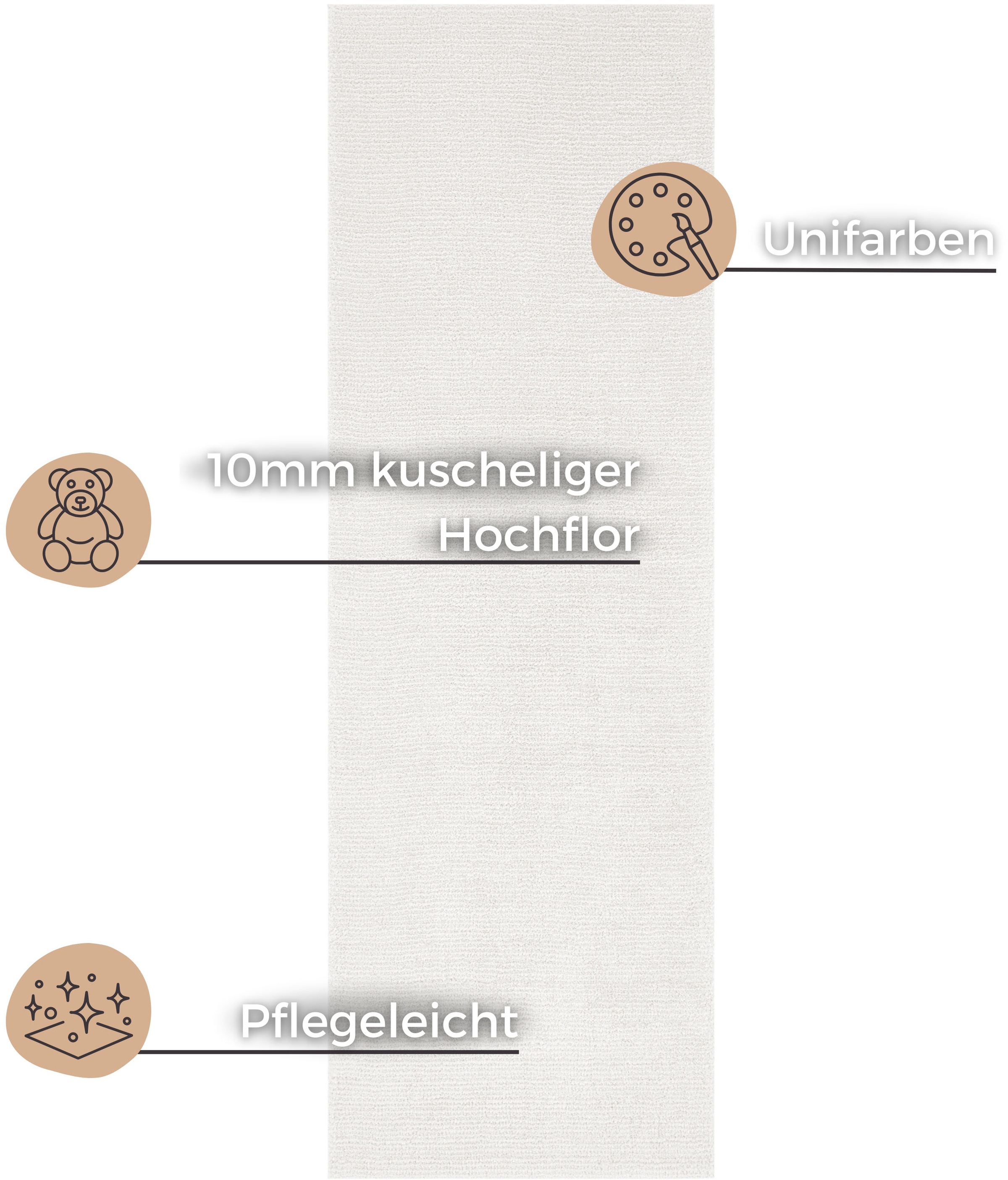 HANSE Home Teppich »Supersoft«, rechteckig, 10 mm Höhe, Kurzflor, Läufer Modern, Einfarbig, Wohnzimmer, Schlafzimmer