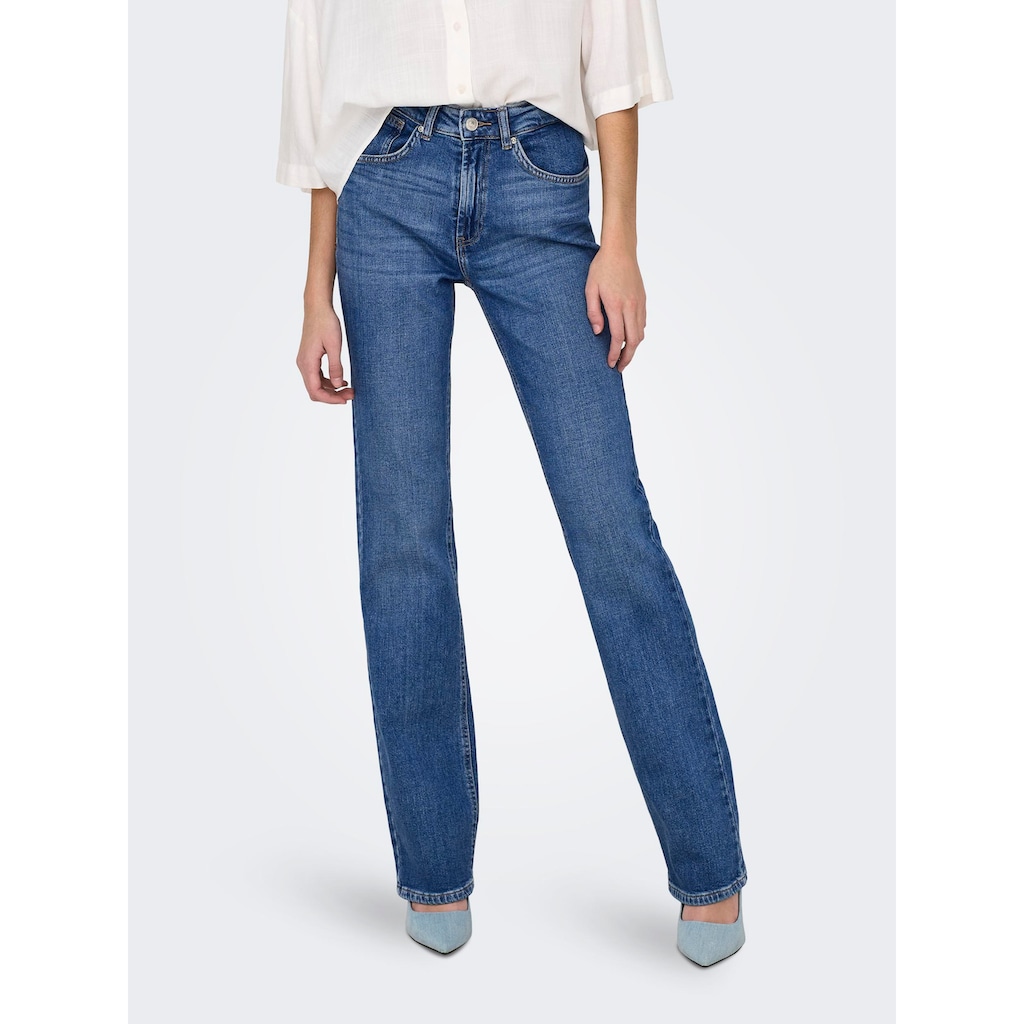 ONLY Bootcut-Jeans »ONLEVERLY MW SWEET FLARED DNM CRO187«, (Flared Jeans, Schlagjeans, ausgestellte Beinform, normale Leibhöhe)