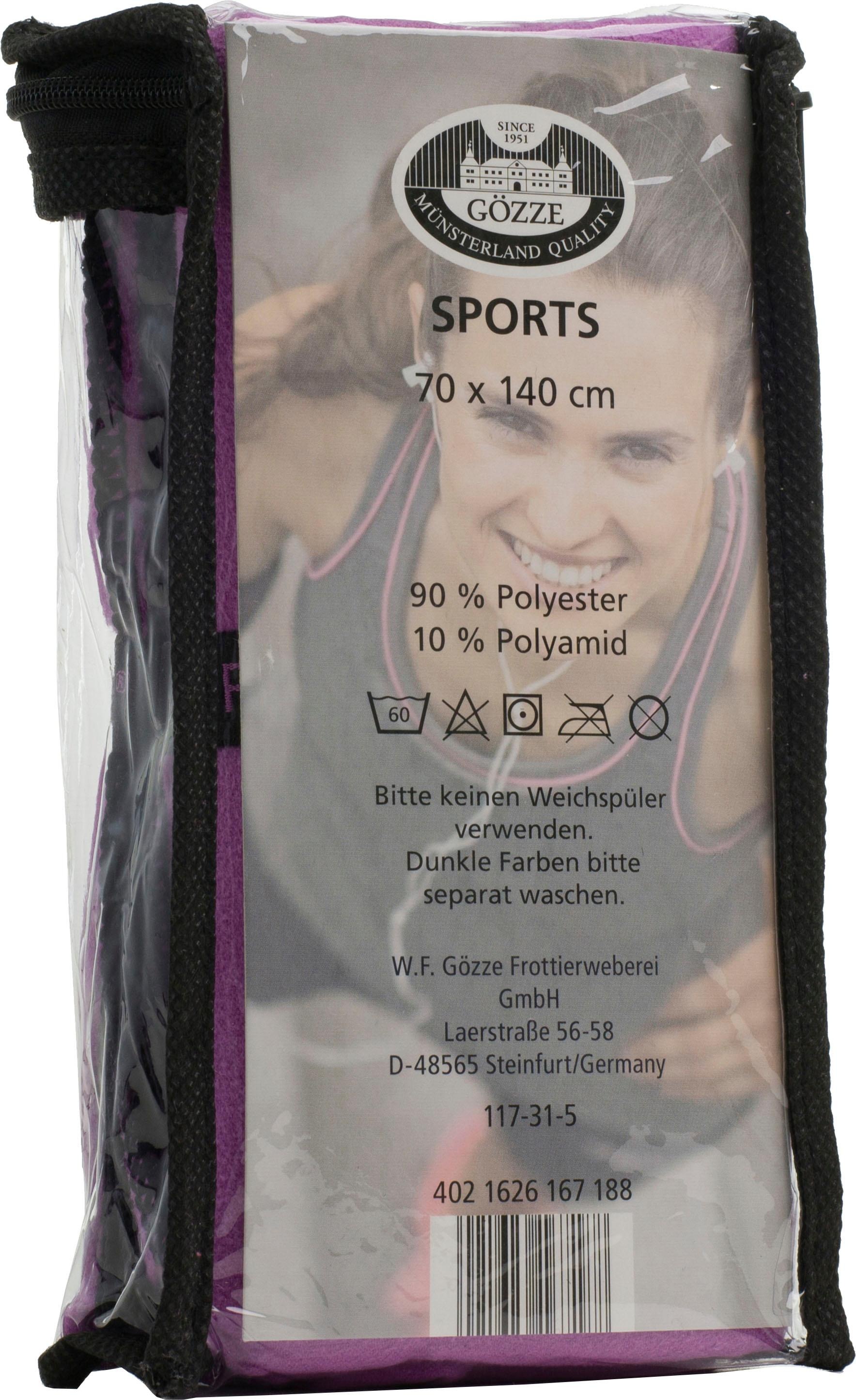 Gözze Sporthandtuch »Sports by Gözze«, (1 St., Sporthandtuch 70 x 140 cm), im Set, schnell trocknend, Mikrofaser, für Sport, Reisen & Camping