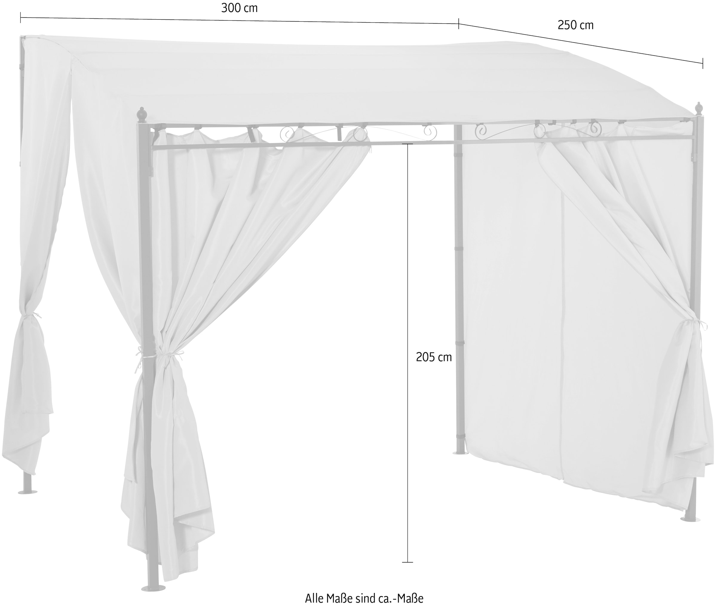 KONIFERA Anbaupavillon »Burano«, (Set), BxT : 300x250 cm oder 400x250 cm