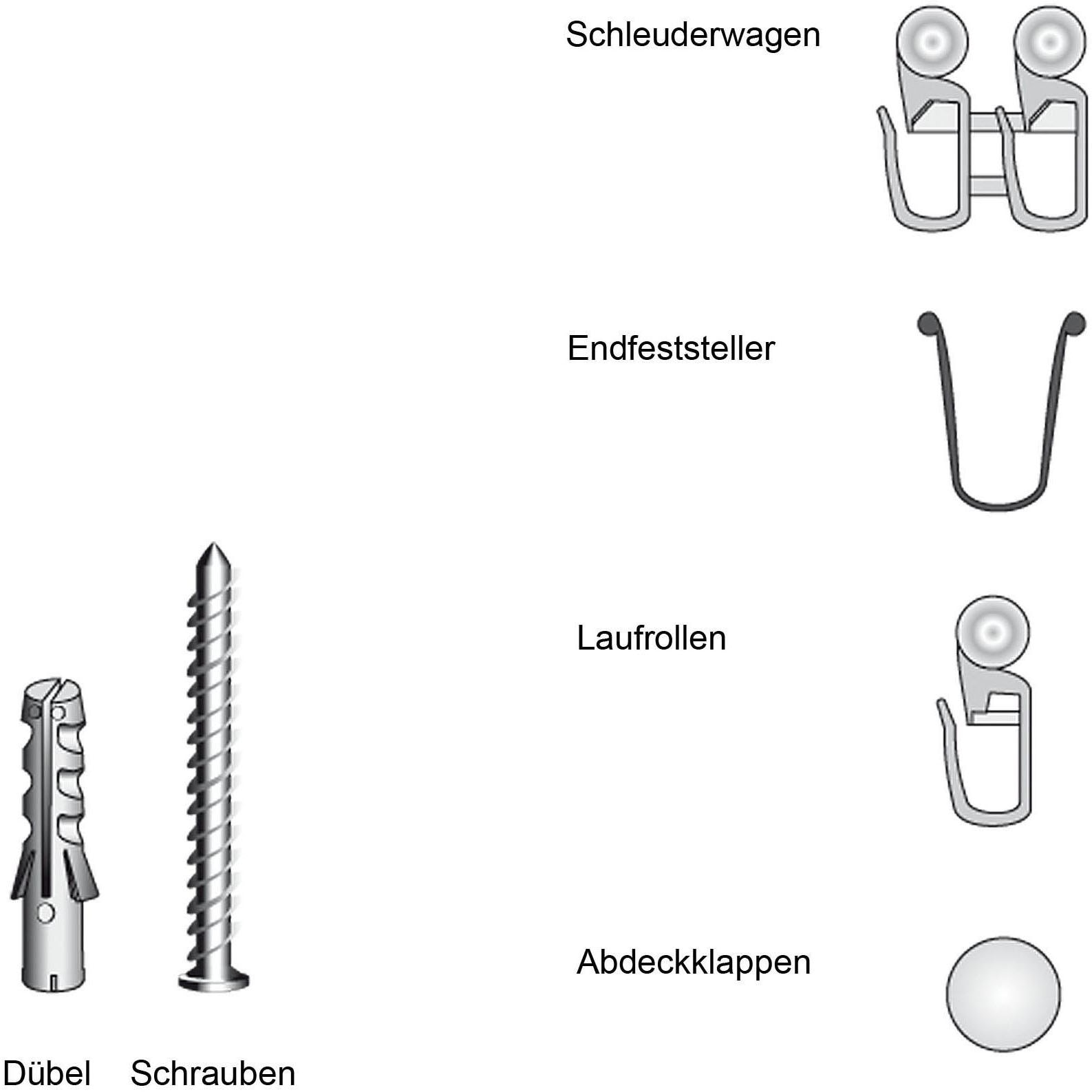 Liedeco Sichtschutzbefestigungen Zubehör-Set »für 2-3-läufige Gardinenschienen«