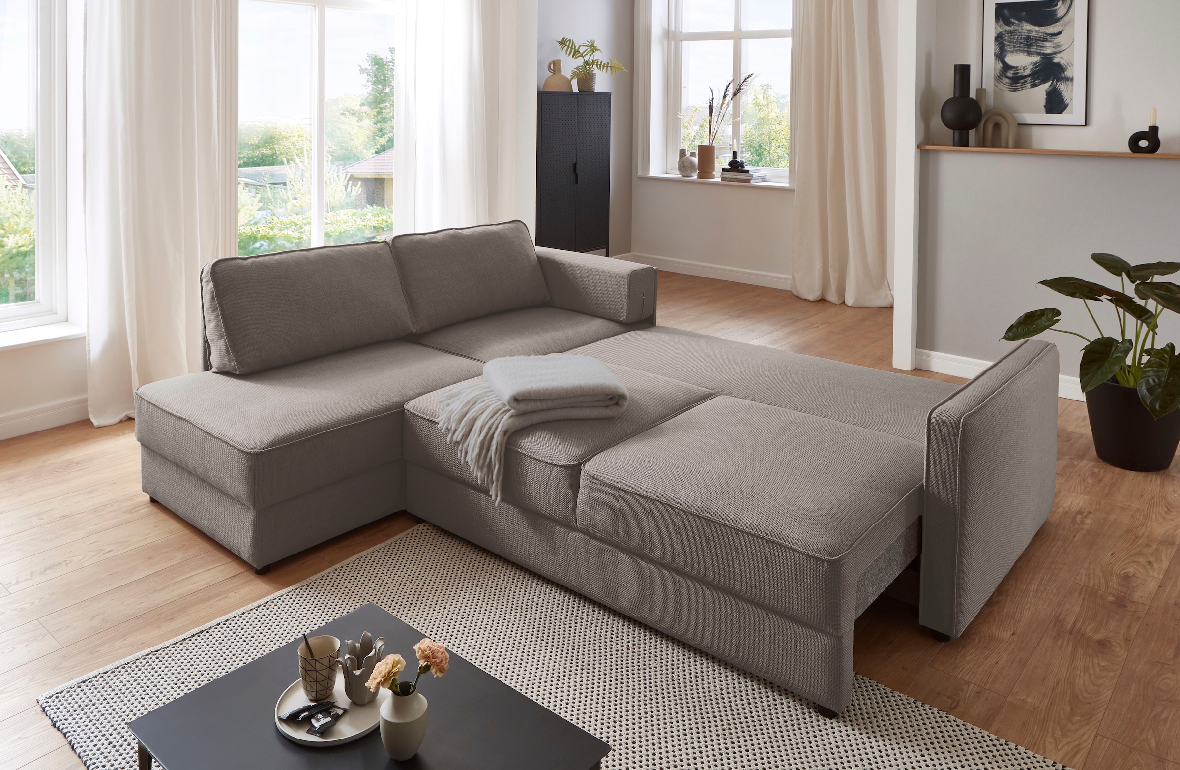 ATLANTIC home collection Schlafsofa »Chill«, Ecksofa mit Bettfunktion und Bettkasten