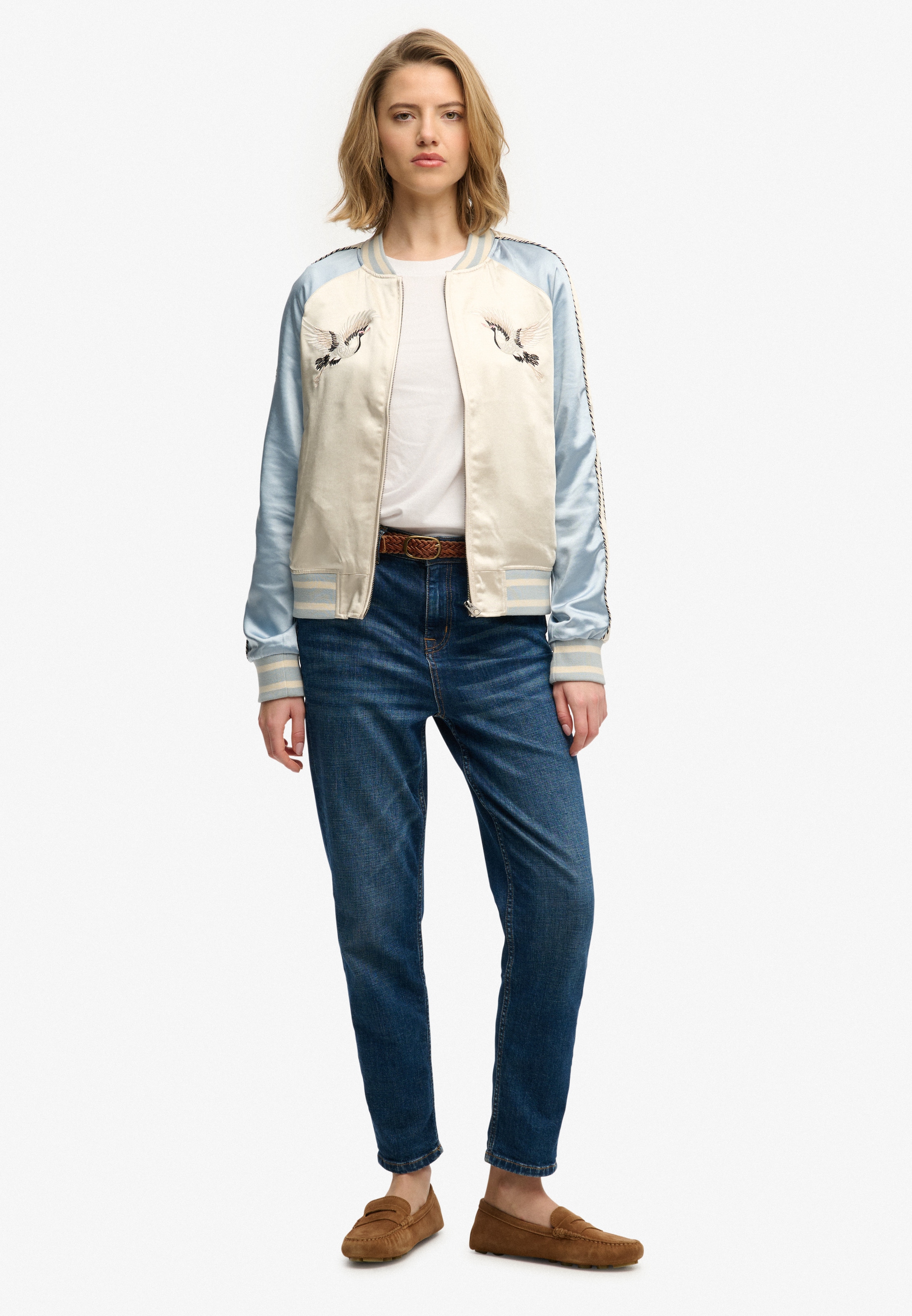 Superdry Parka »SUIKAJAN EMBROIDERED BOMBER« Slim Fit, mit Reißverschluss, aus Polyester und Kunstfaser