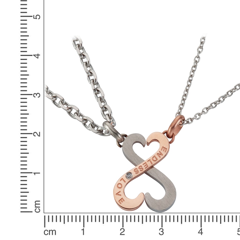 Firetti Kette und Anhänger Set »Multipack Schmuck Geschenk Halskette LIEBE "ENDLESS LOVE"«, (4 tlg.)